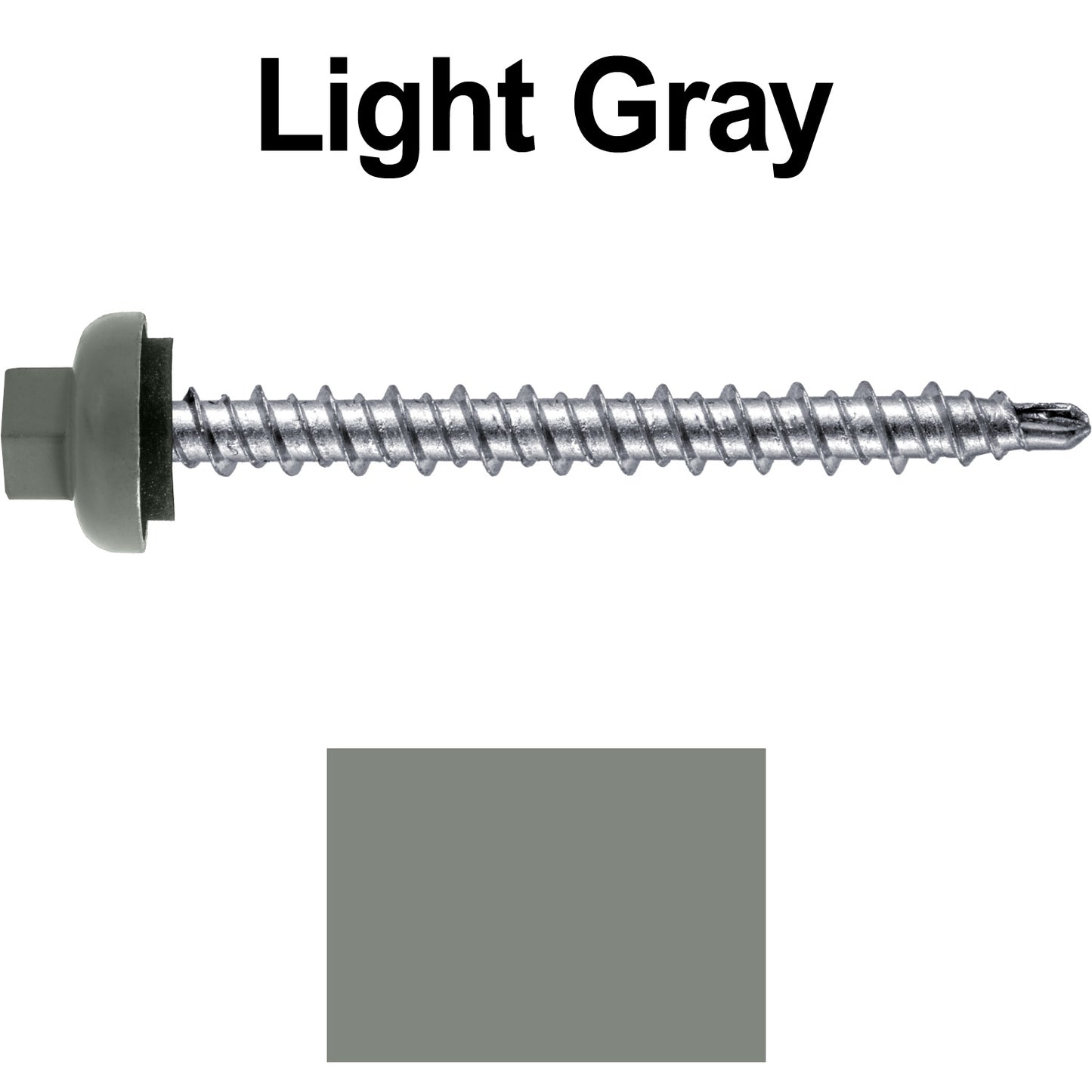 10 X 2” Zinc Aluminum Cap MINI-DRILLER Roofing Screws HI-LO THREAD Zinc Plated Carbon Steel Shank - EPDM Washer - Colored head
