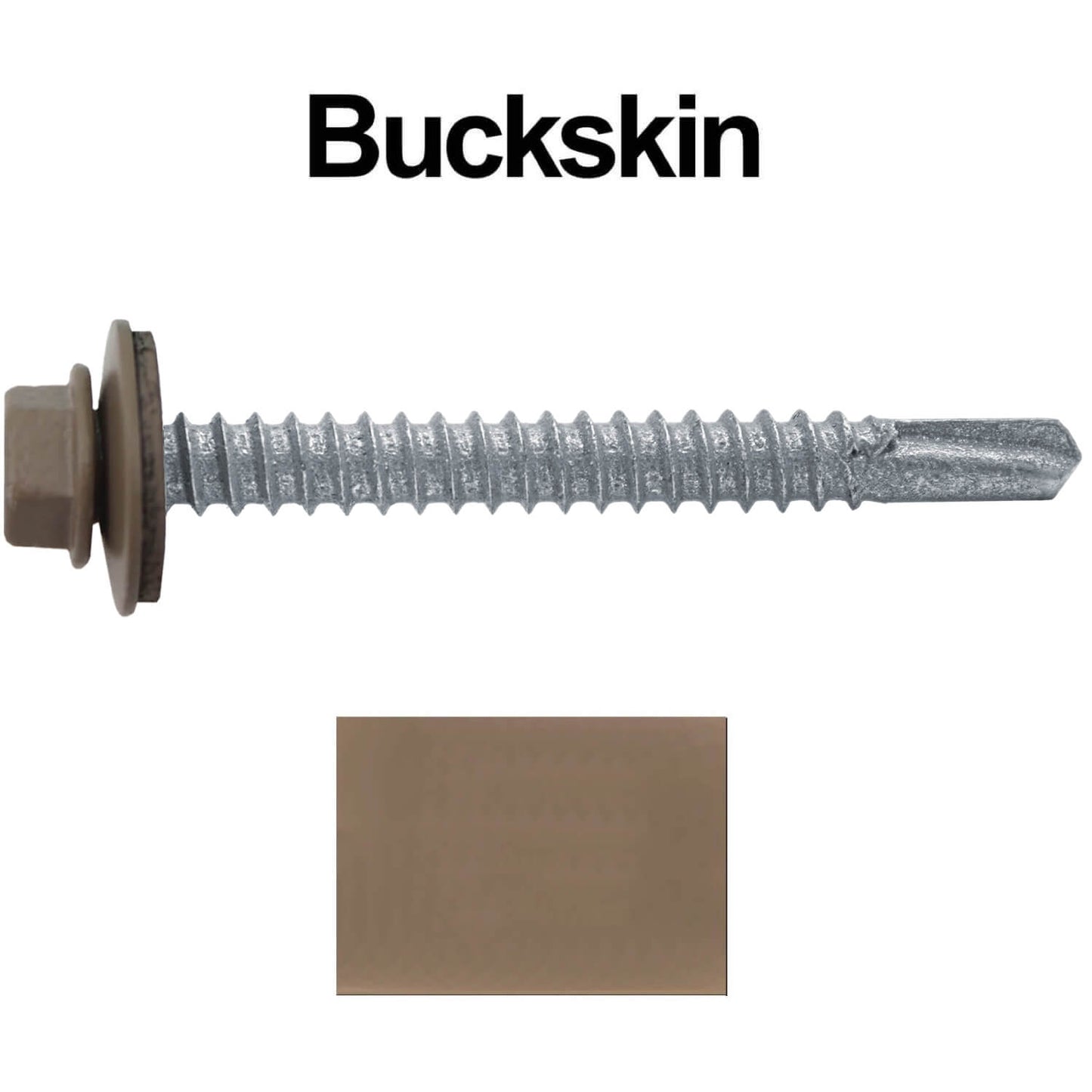 #12 x 2" Metal to Metal Type #3 Metal Roofing Screws - Hex Head Drill Point - 9/16" EPDM Washer.