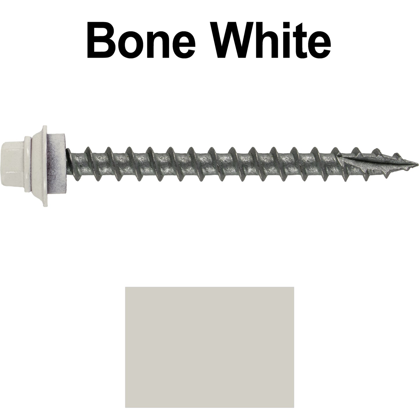 12 X 2-1/2" Metal Roofing Screws For OSB and Plywood - Galvanized Metal to Wood Type 17 Tip - 1/4" Hex Head - Assembled EPDM Washer