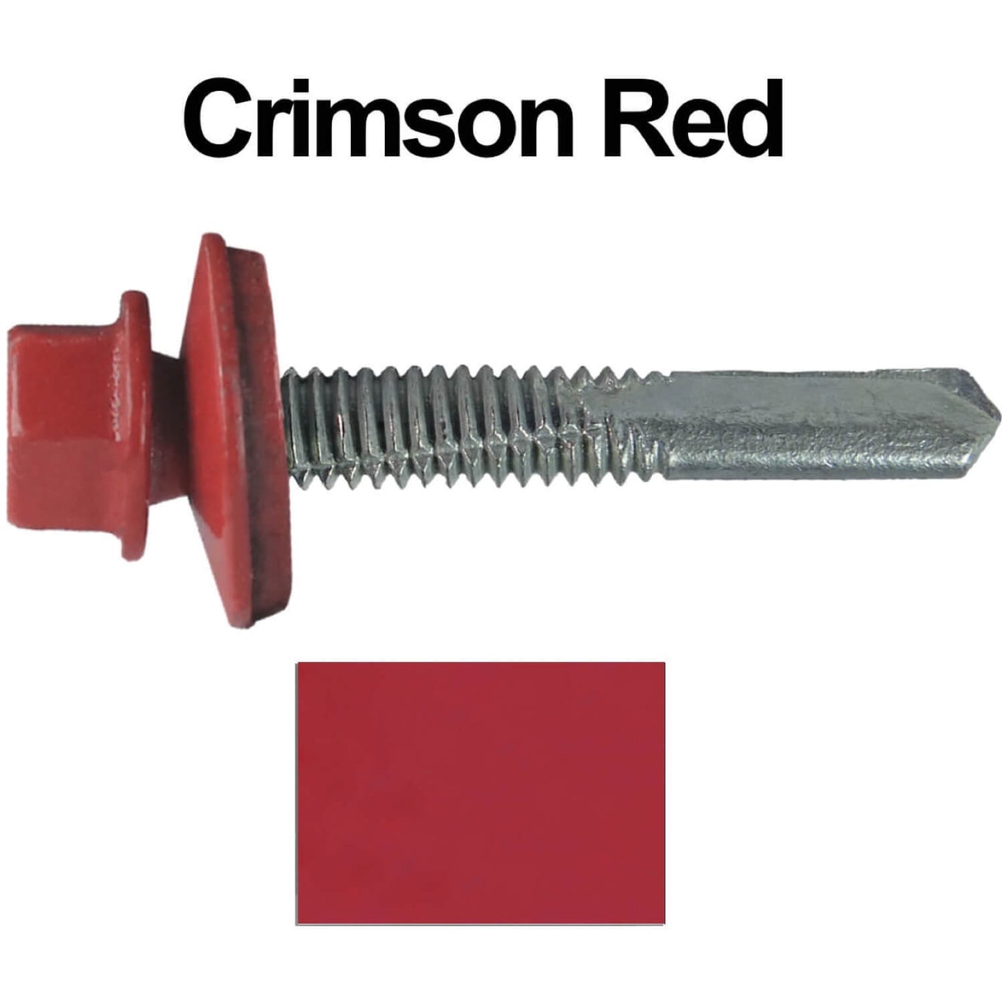 #12 x 1-1/2" Metal to Metal Type #5 Roofing Screws - Hex Head Drill Point. 9/16" EPDM Washer. Colored Head.