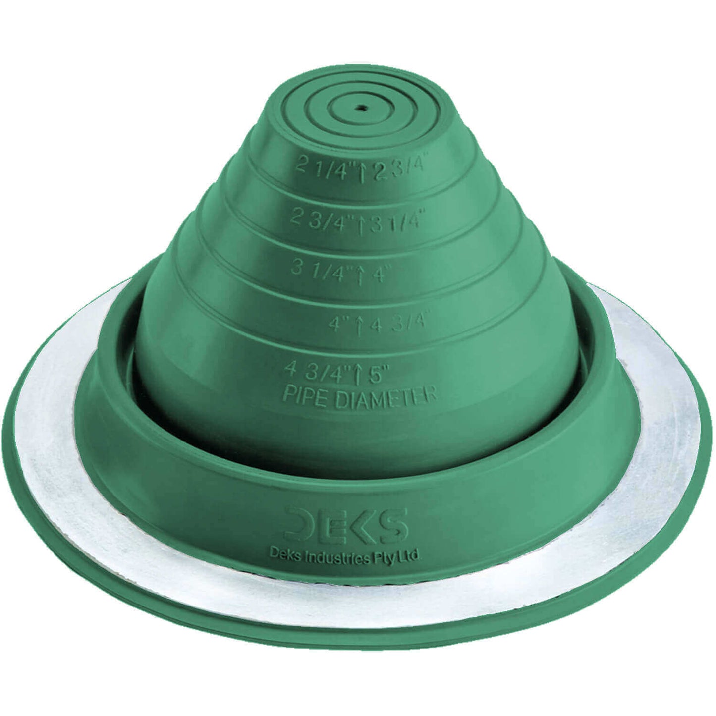 Dektite Round EPDM Pipe Flashings in Multiple Colors and Three Different Sizes. Continuous Service Temperature Ranges of -58F to 239F (EPDM)