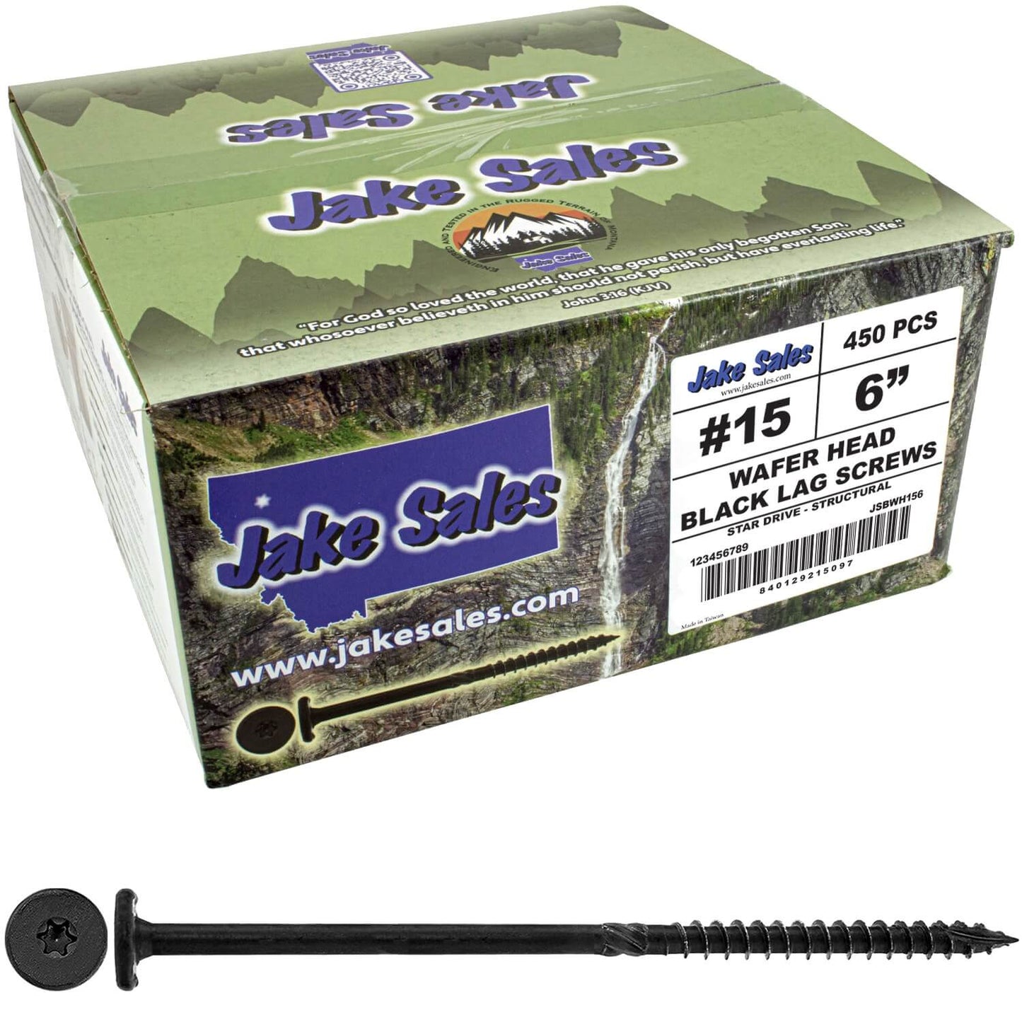 #15 Black Wafer Head Structural Lag Screws. Used for Log Construction, Timber Framing, Laminated Beams and Pole Barns Among Other Uses. T-30 Torx/Star Drive