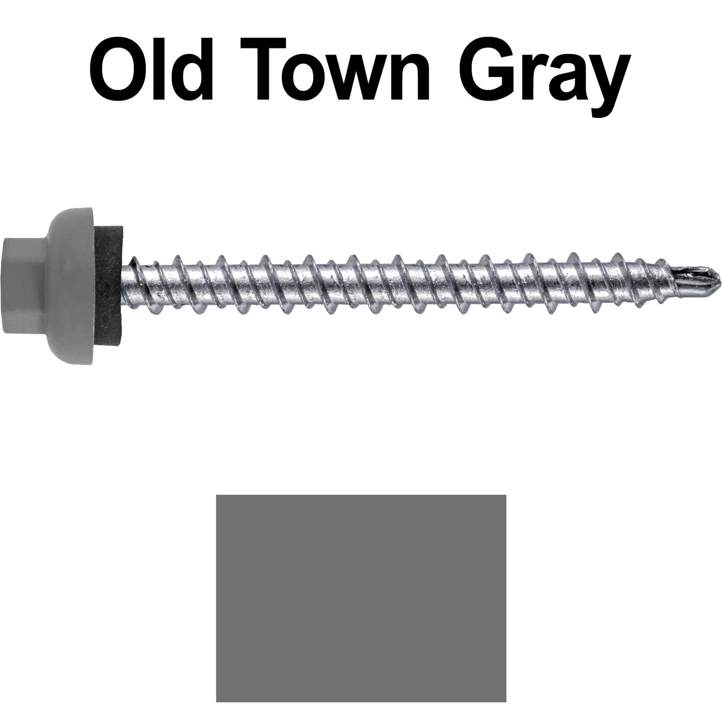 10 X 2” Zinc Aluminum Cap MINI-DRILLER Roofing Screws HI-LO THREAD Zinc Plated Carbon Steel Shank - EPDM Washer - Colored head