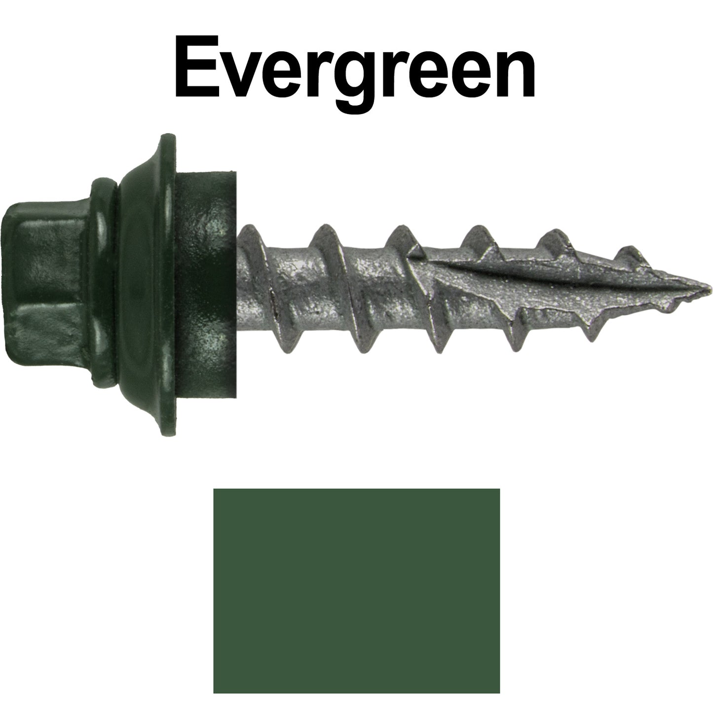 12 X 1" Metal Roofing Screws For OSB and Plywood - Galvanized Metal to Wood Type 17 Tip - 1/4" Hex Head - Assembled EPDM Washer