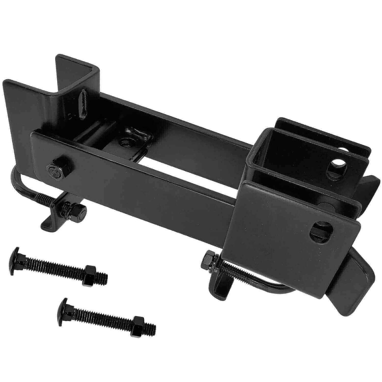 Black Chain Link Residential And Commercial Strong Arm Double Gate Latch - Latches Two Gates Together without the Need of a Drop Rod