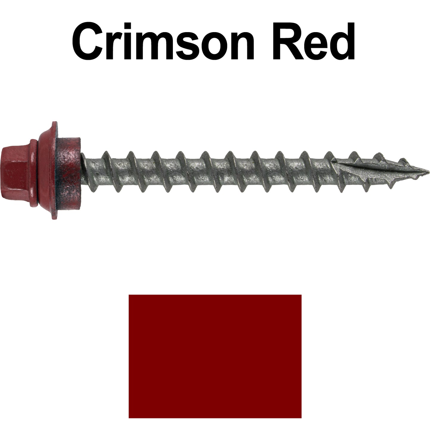 12 X 2" Metal Roofing Screws For OSB and Plywood - Galvanized Metal to Wood Type 17 Tip - 1/4" Hex Head - Assembled EPDM Washer