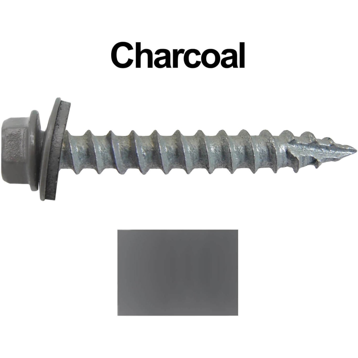 #14 x 1-1/2" Metal ROOFING SCREWS - Hex Washer Head - Self starting/self tapping - EPDM washer. Colored head.
