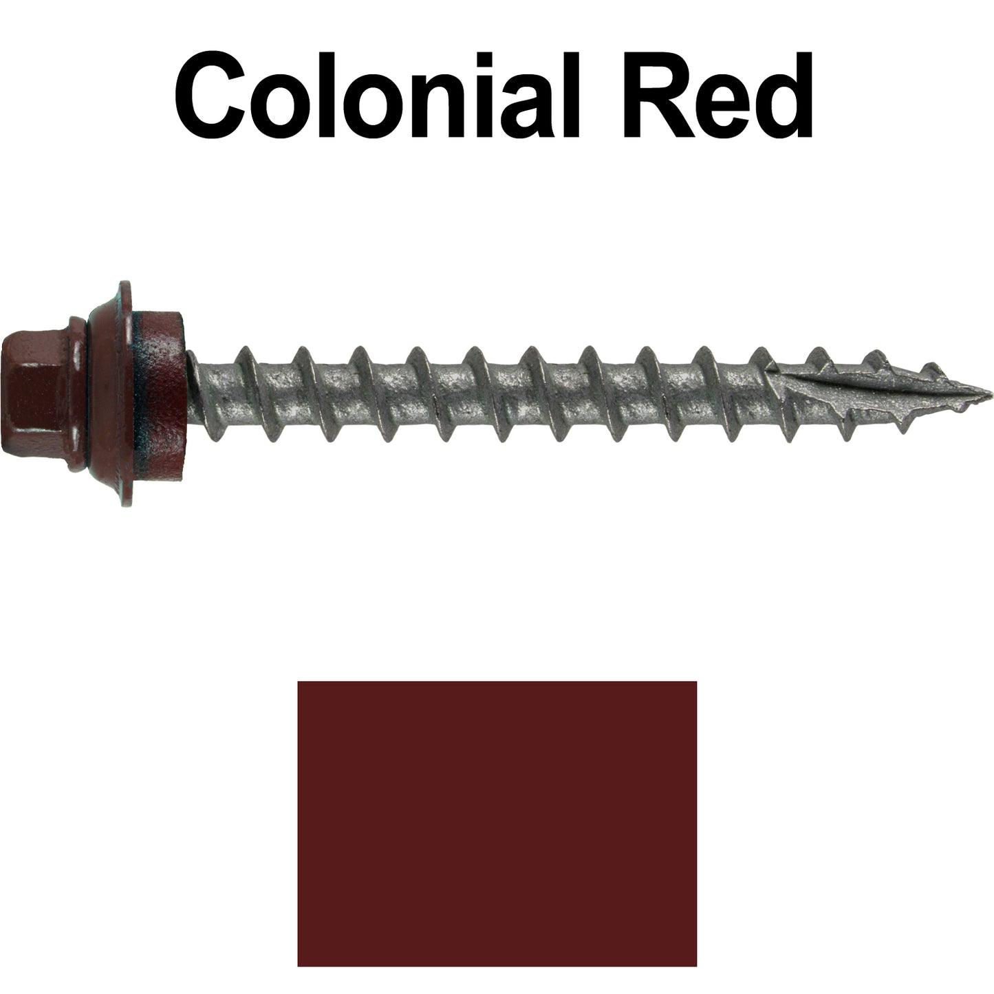 12 X 2" Metal Roofing Screws For OSB and Plywood - Galvanized Metal to Wood Type 17 Tip - 1/4" Hex Head - Assembled EPDM Washer