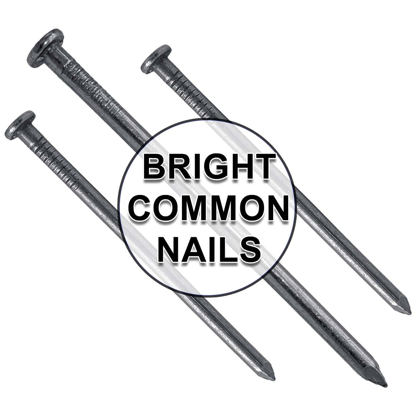 Bright Interior Common Nails. Good for general construction projects, framing, structural work and roof trusses.