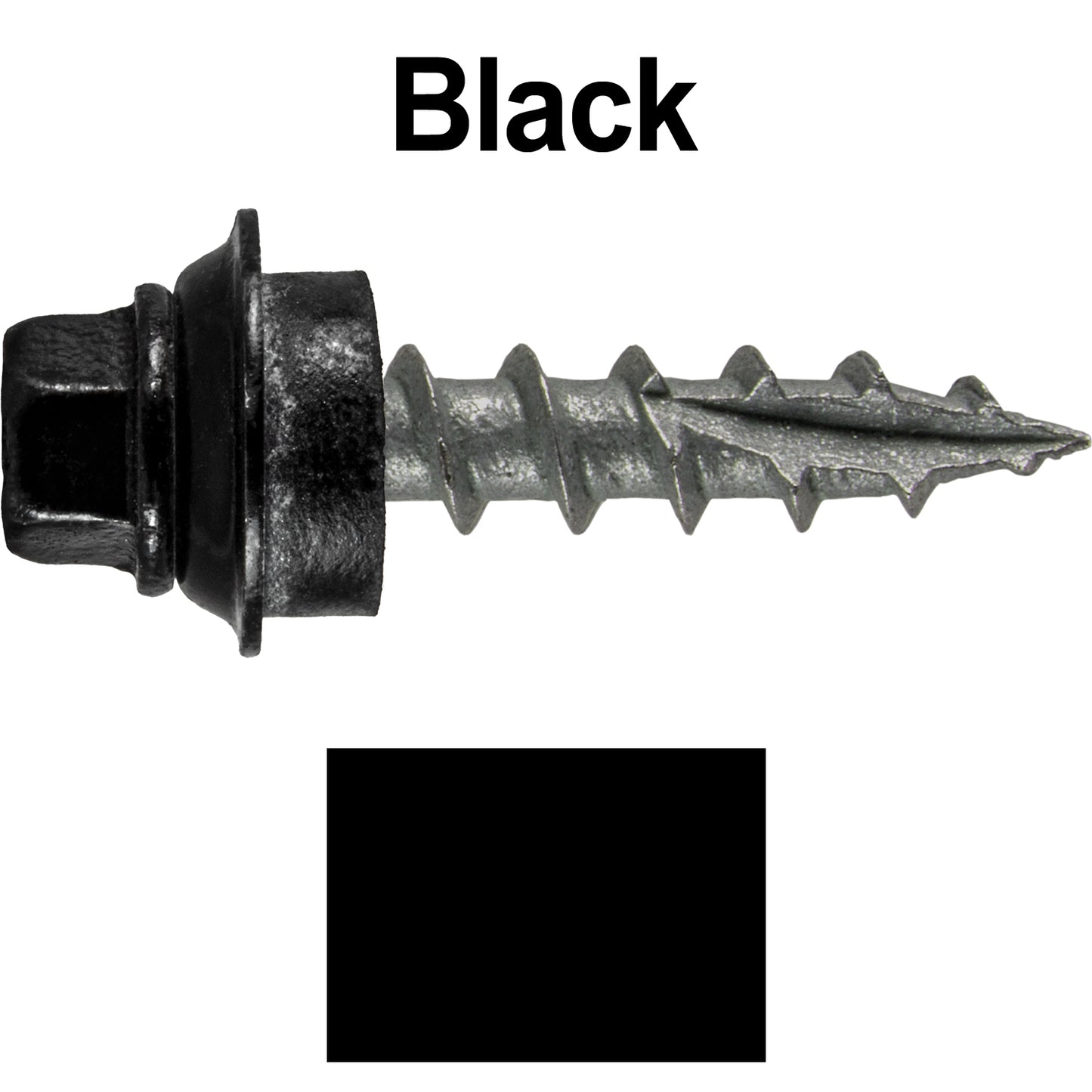12 X 1" Metal Roofing Screws For OSB and Plywood - Galvanized Metal to Wood Type 17 Tip - 1/4" Hex Head - Assembled EPDM Washer