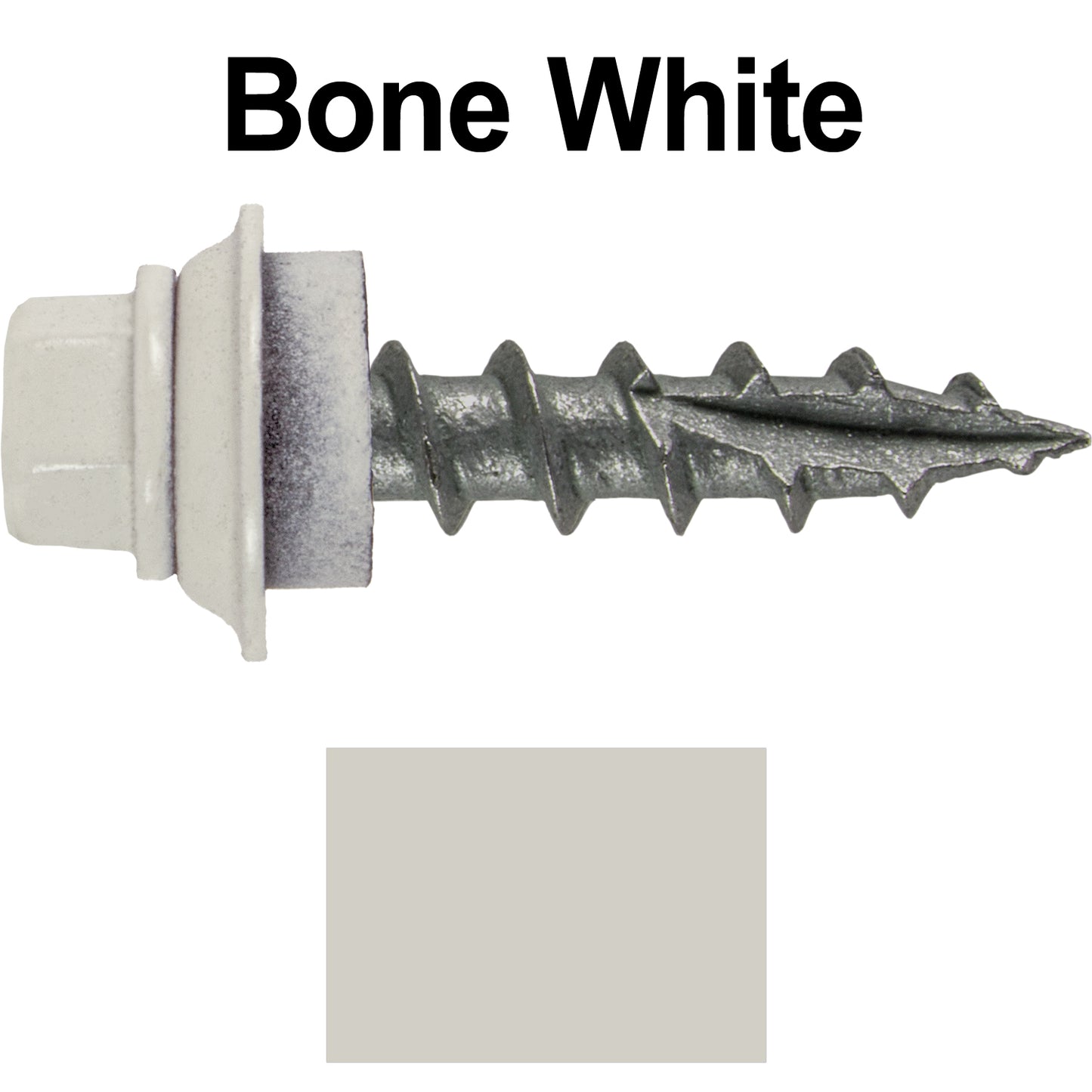 12 X 1" Metal Roofing Screws For OSB and Plywood - Galvanized Metal to Wood Type 17 Tip - 1/4" Hex Head - Assembled EPDM Washer