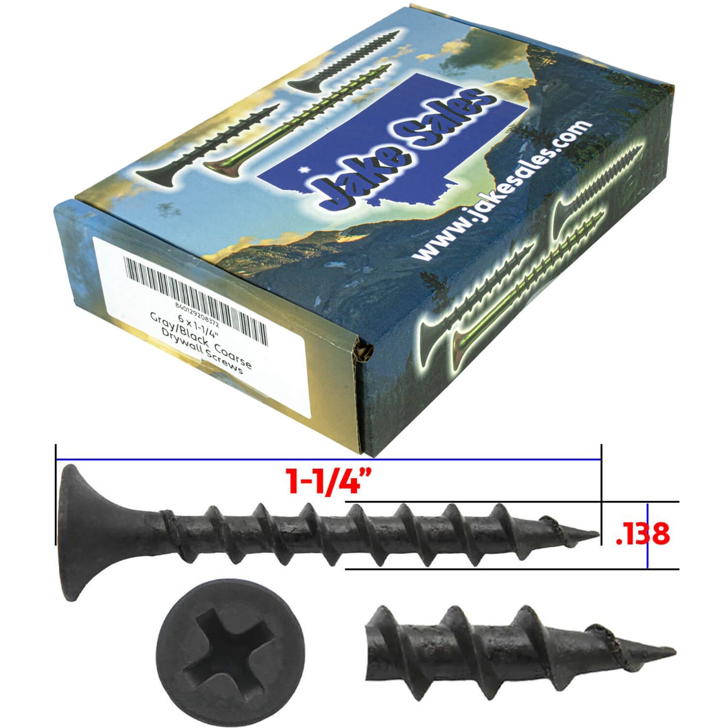 Gray Phosphate Coarse Thread Drywall Screws - Drywall, Gypsum board, Sheet rock, Plasterboard Screws. Use for all purpose wood screws.