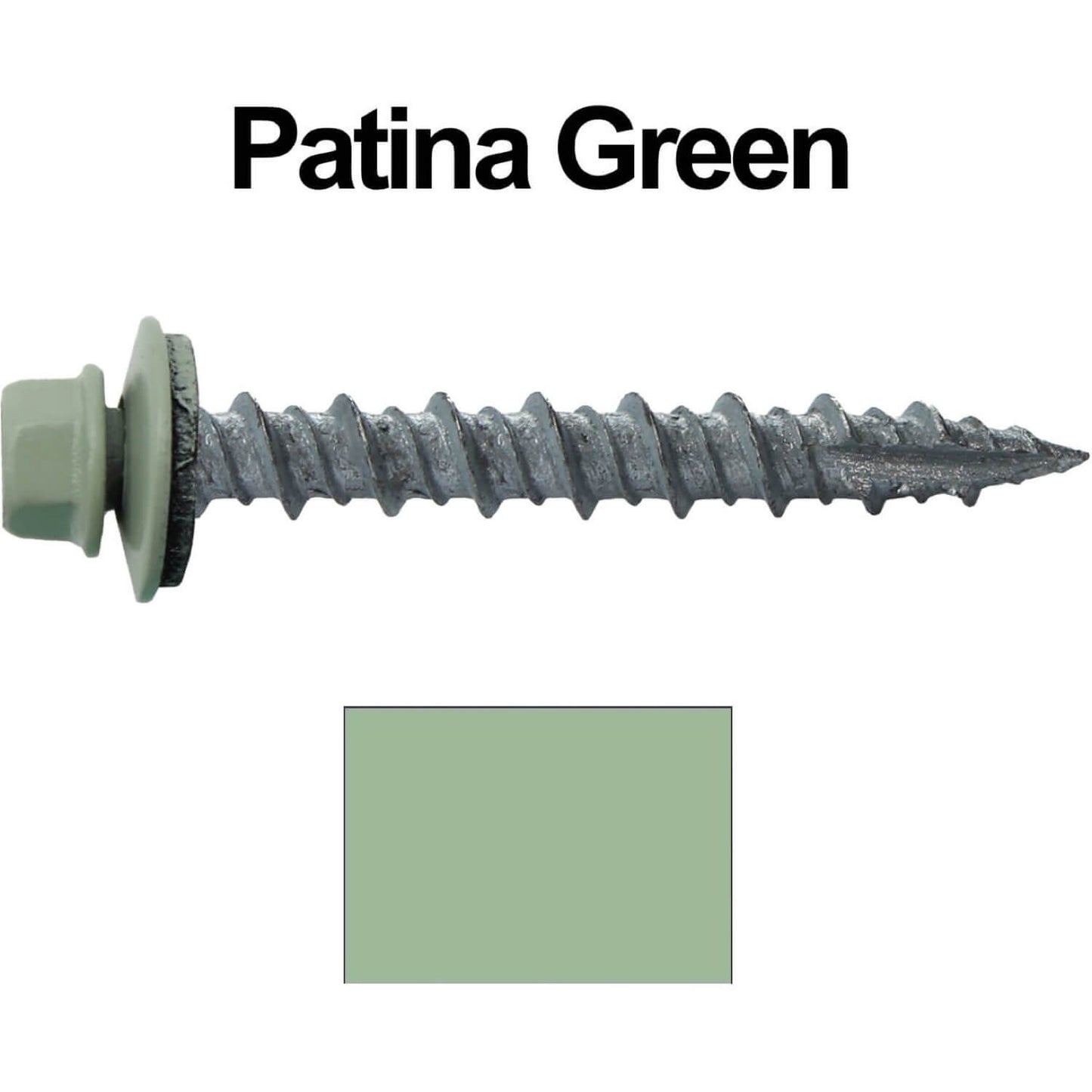#10 x 1-1/2" Metal ROOFING SCREWS - Hex Washer Head - Self starting/self tapping - EPDM washer. Colored head.