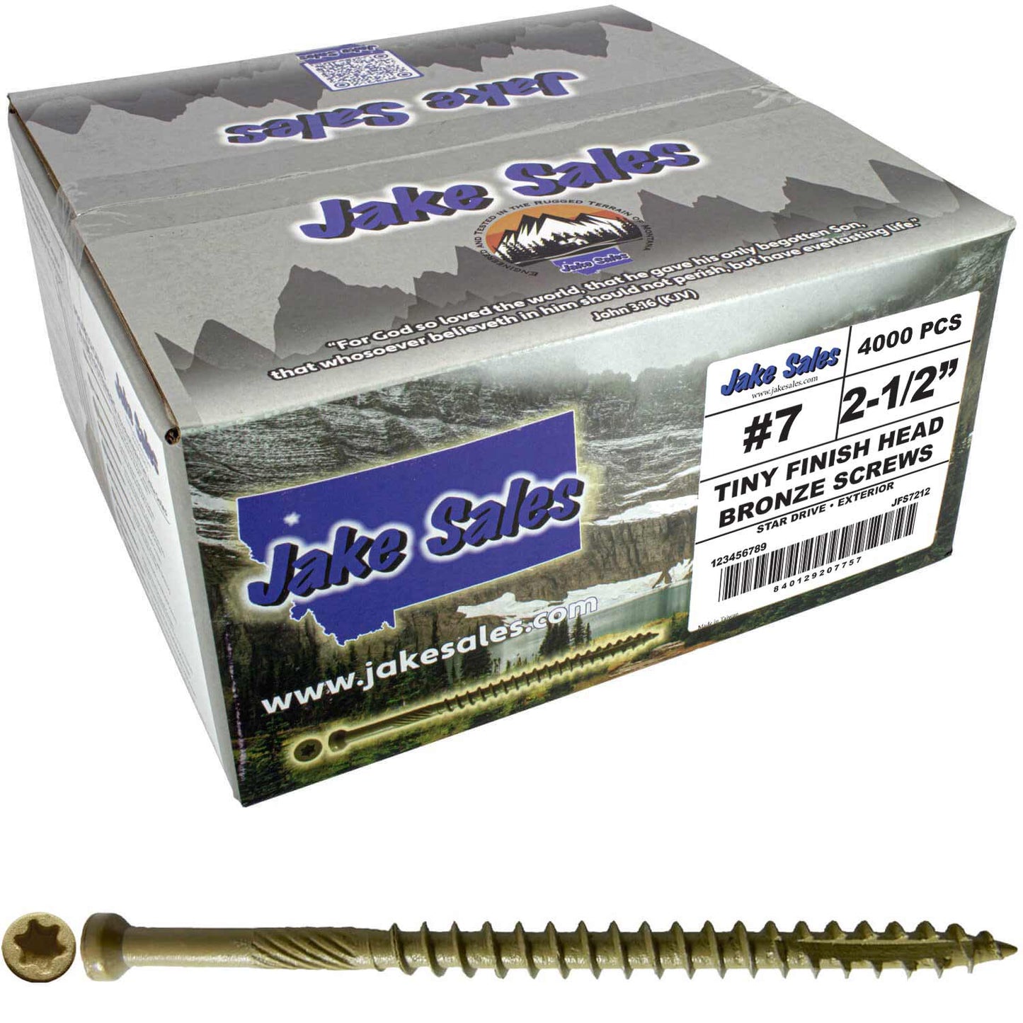 Bronze Coated Multipurpose Wood Screw - Torx/Star Drive - Tiny Finish Head - Exterior Coated - ACQ Compatible - 1-1/4" to 3"