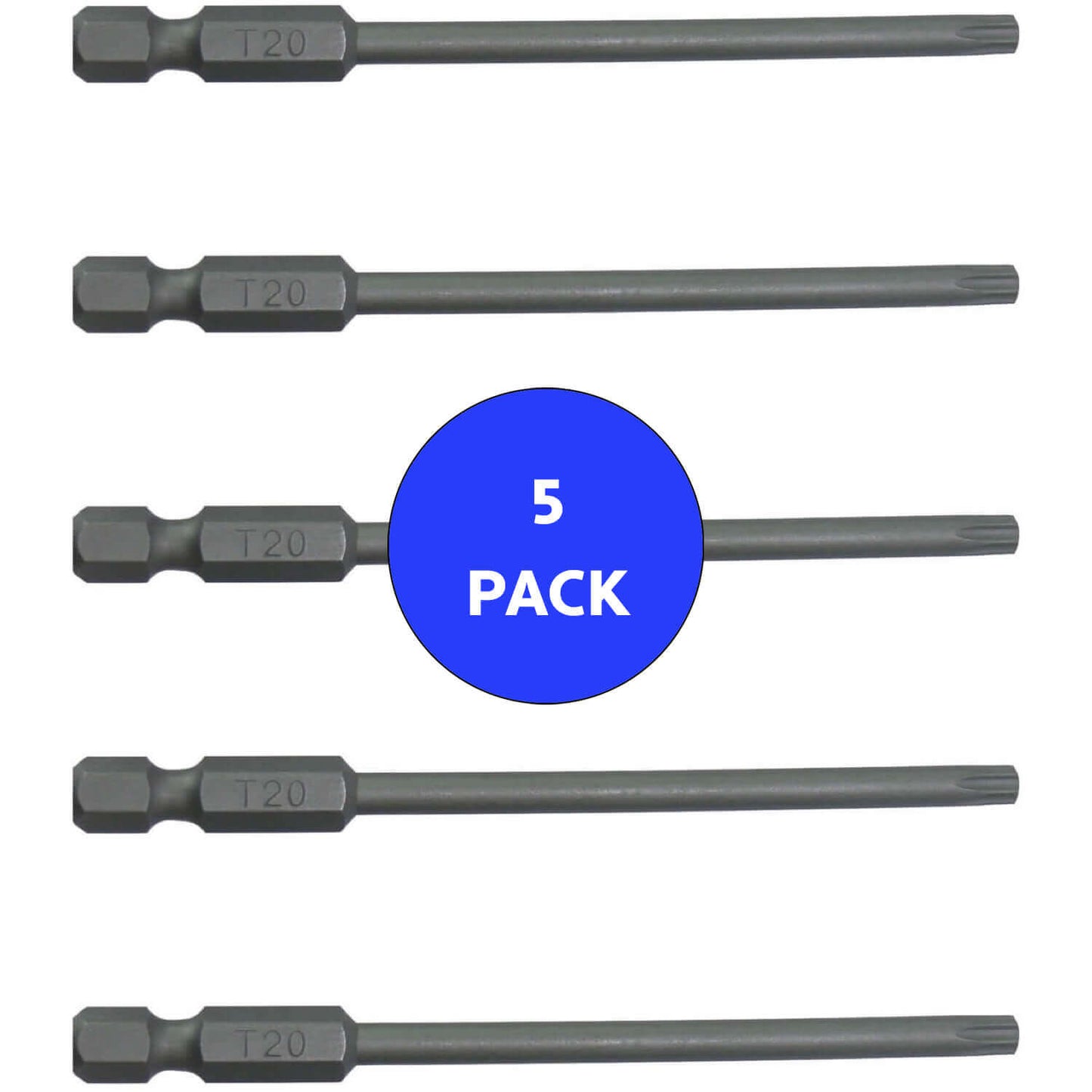 T20 (T-20) Torx/Star Driver Bit - Color Coded Torx/Star Drive Quick Change Shank Bit for Screws and Fasteners Requiring T20 (T-20)
