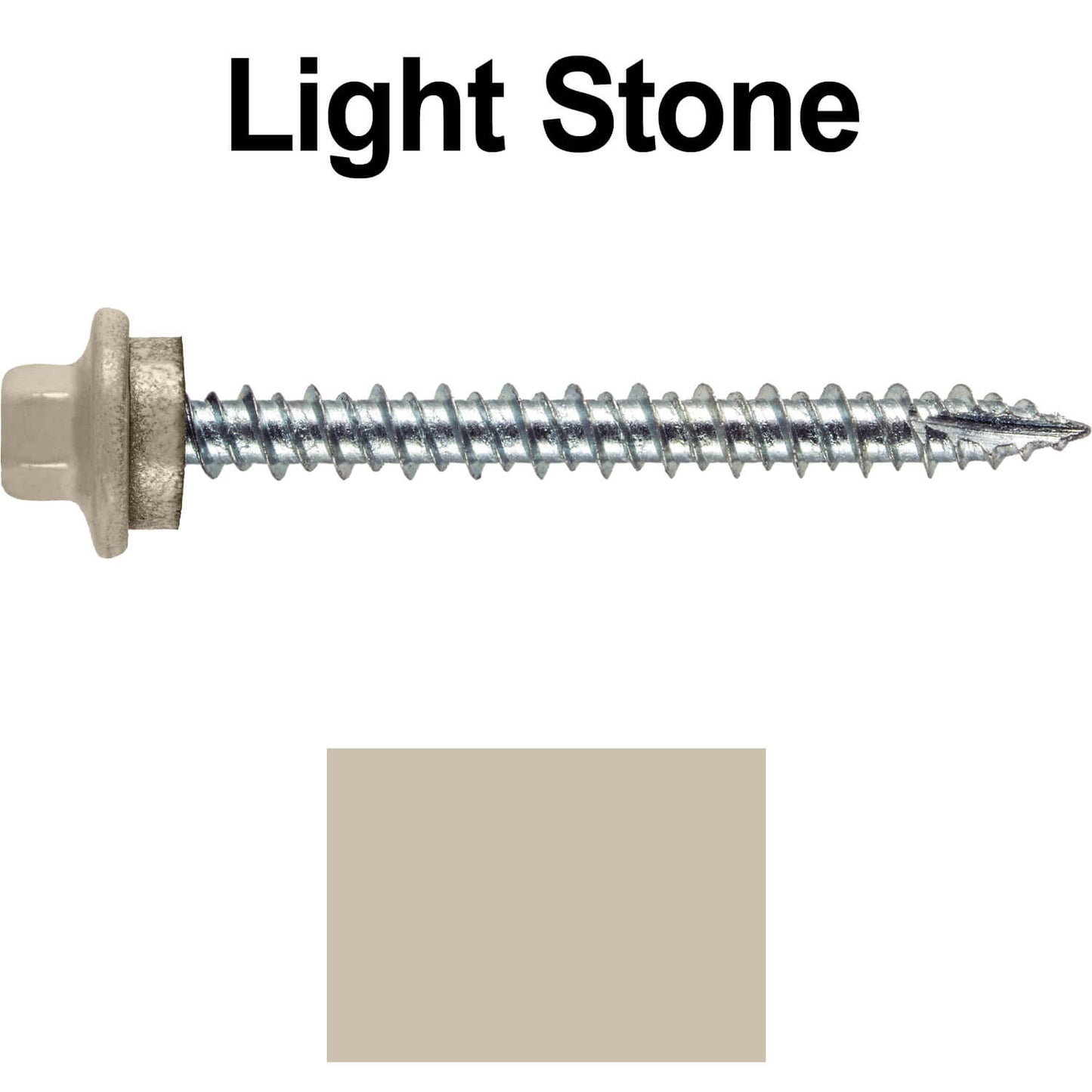 10 x 2” - STAINLESS HEX / ZINC Sheet Metal Roof Screw. Self starting metal to wood siding screws. EPDM washer. Colored head.