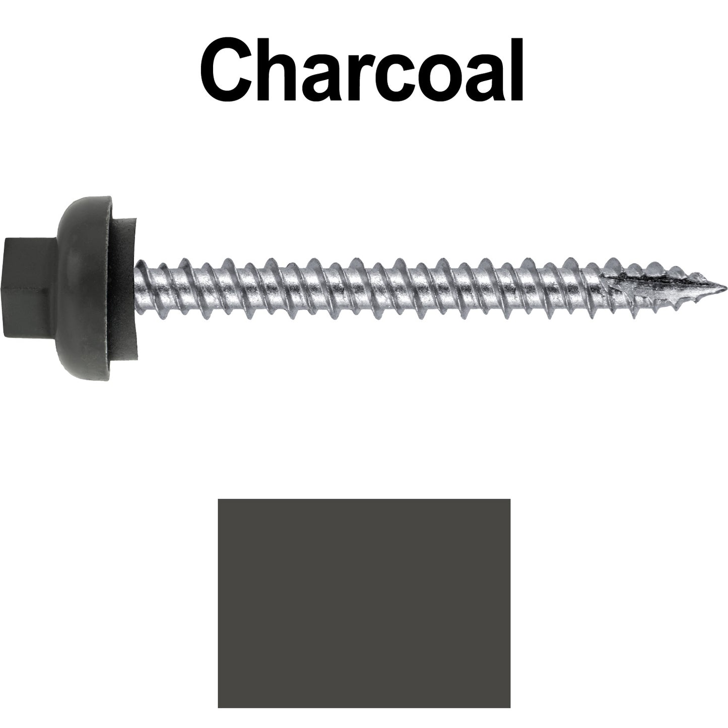 10 X 2“ HI-LO Zinc Aluminum Cap Metal Roofing Screws - Hex Washer Head - Self starting/self tapping - EPDM washer. Colored head.