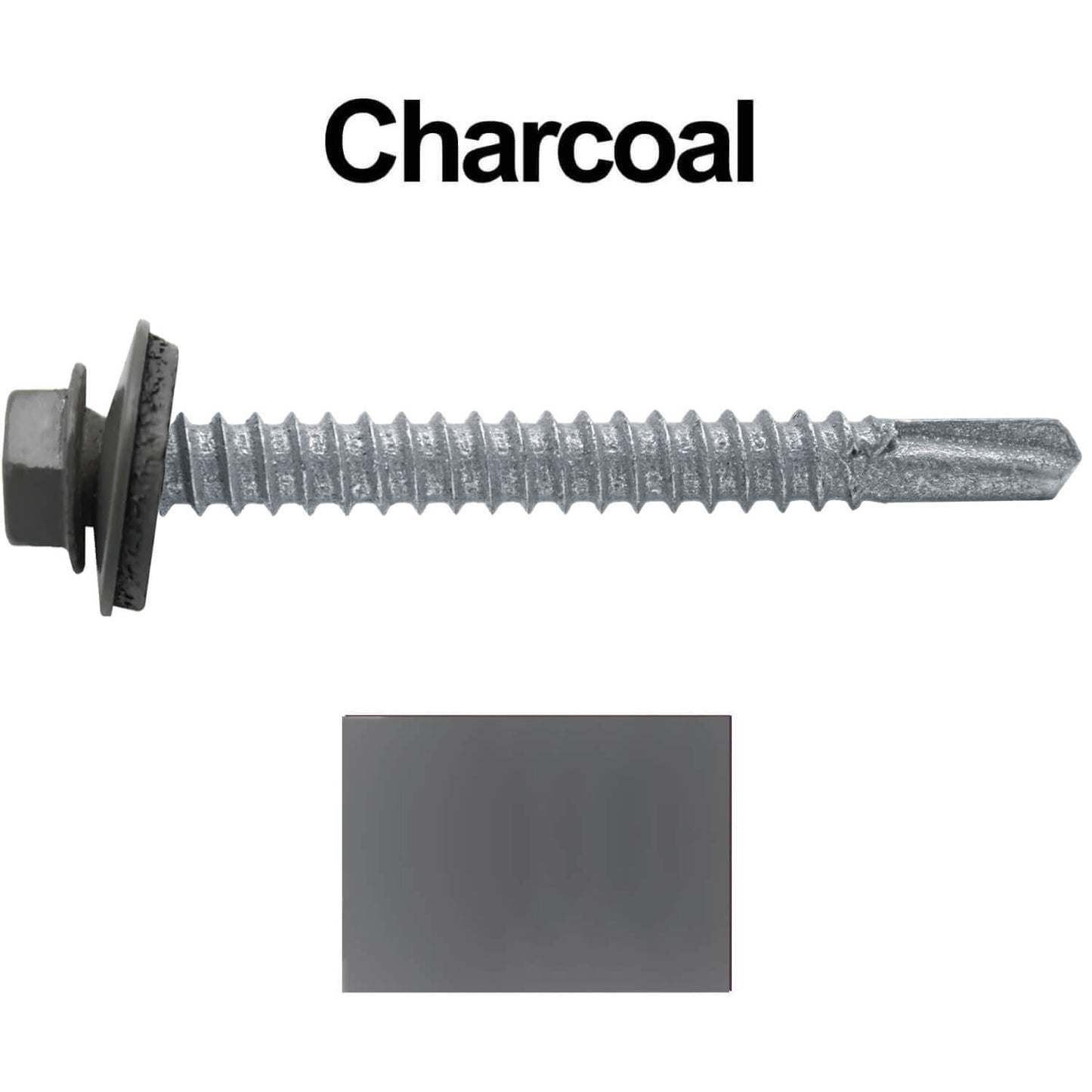 #12 x 2" Metal to Metal Type #3 Metal Roofing Screws - Hex Head Drill Point - 9/16" EPDM Washer.