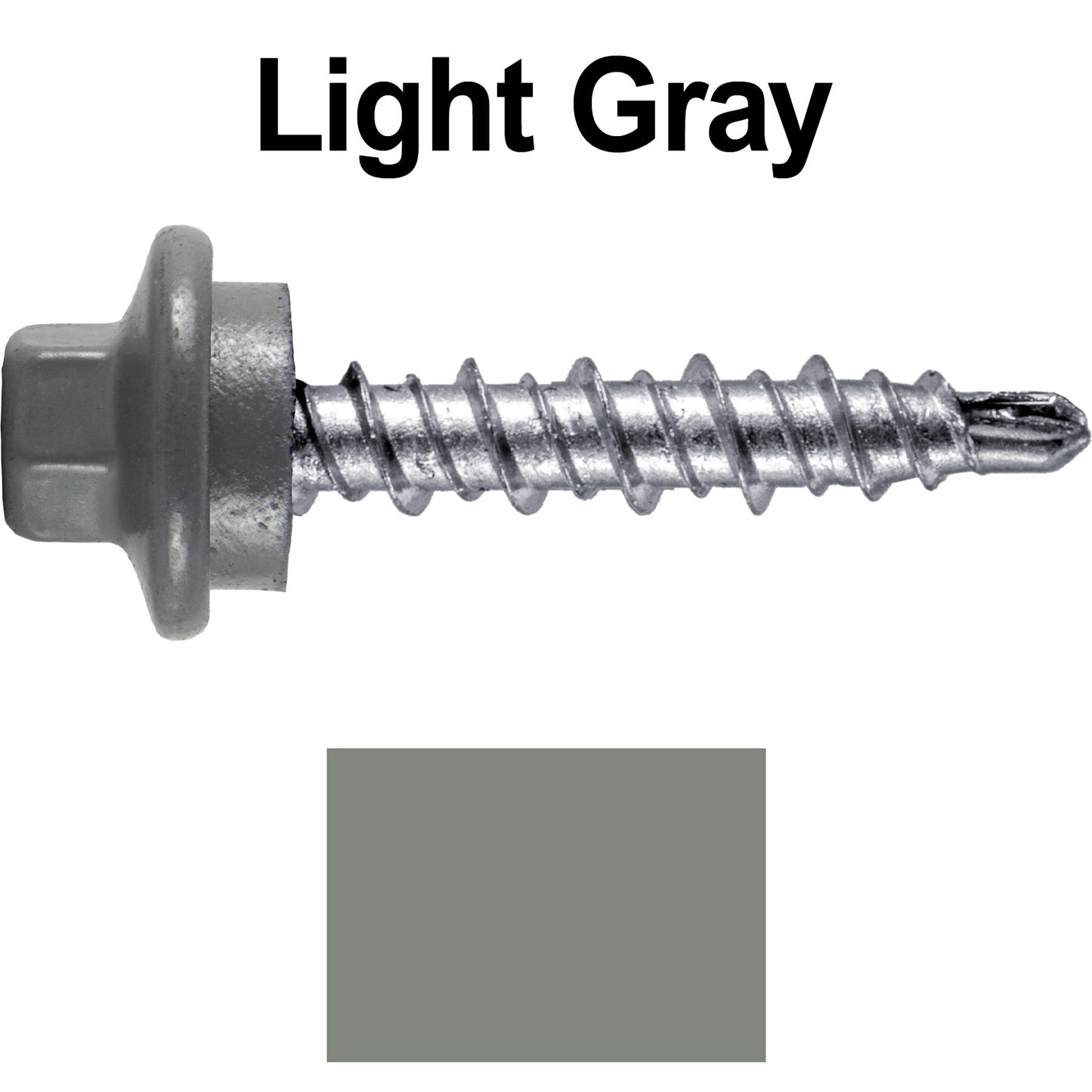 #10 x 1" Stainless Steel Mini Driller Sheet Metal Roofing Screw - Hex Washer Cap - Self starting metal to wood siding screws - EPDM washer. Colored Head.
