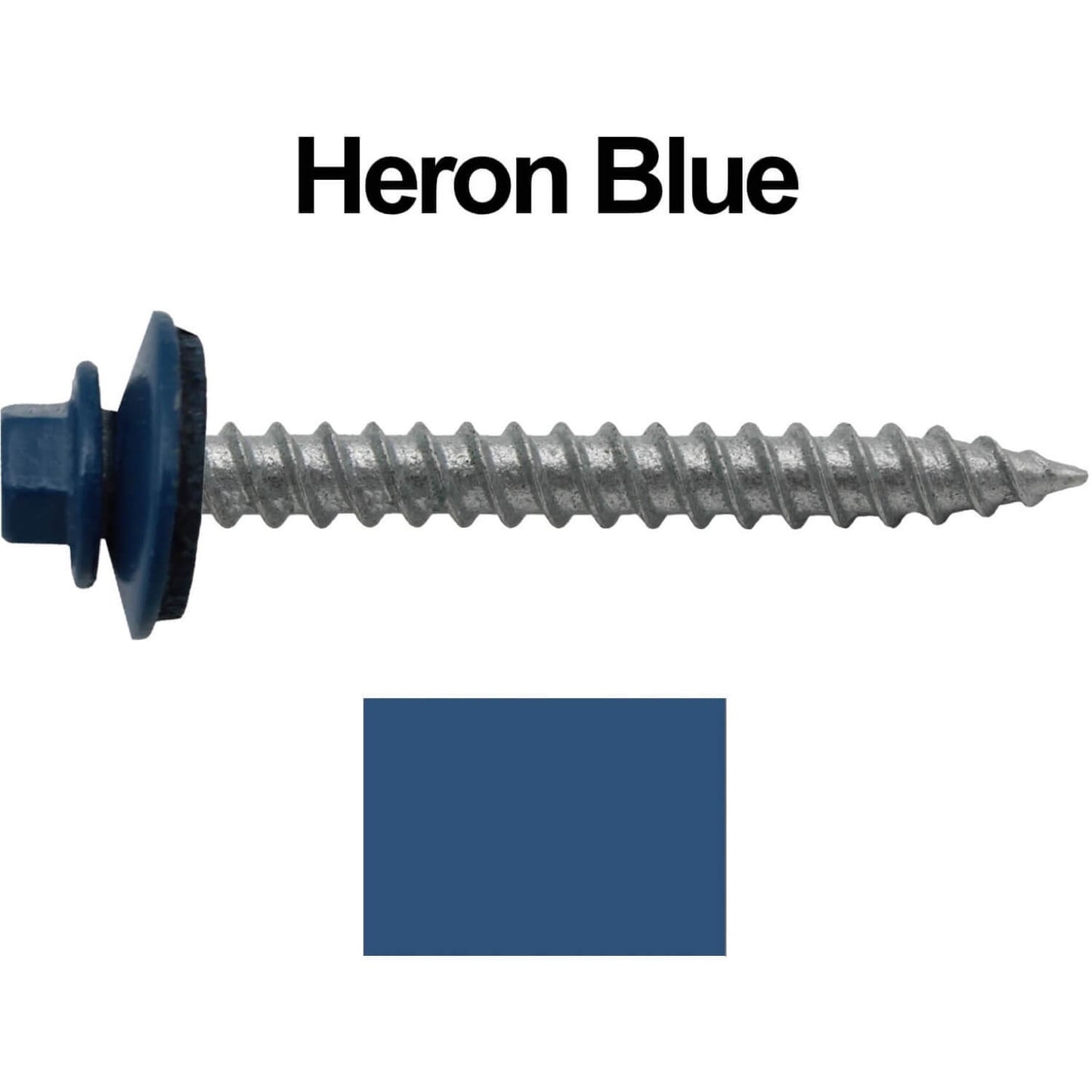 #12 x 2" RE-GRIP METAL ROOFING SCREWS - Hex Washer Head - Self starting/self tapping - EPDM washer. Colored head.