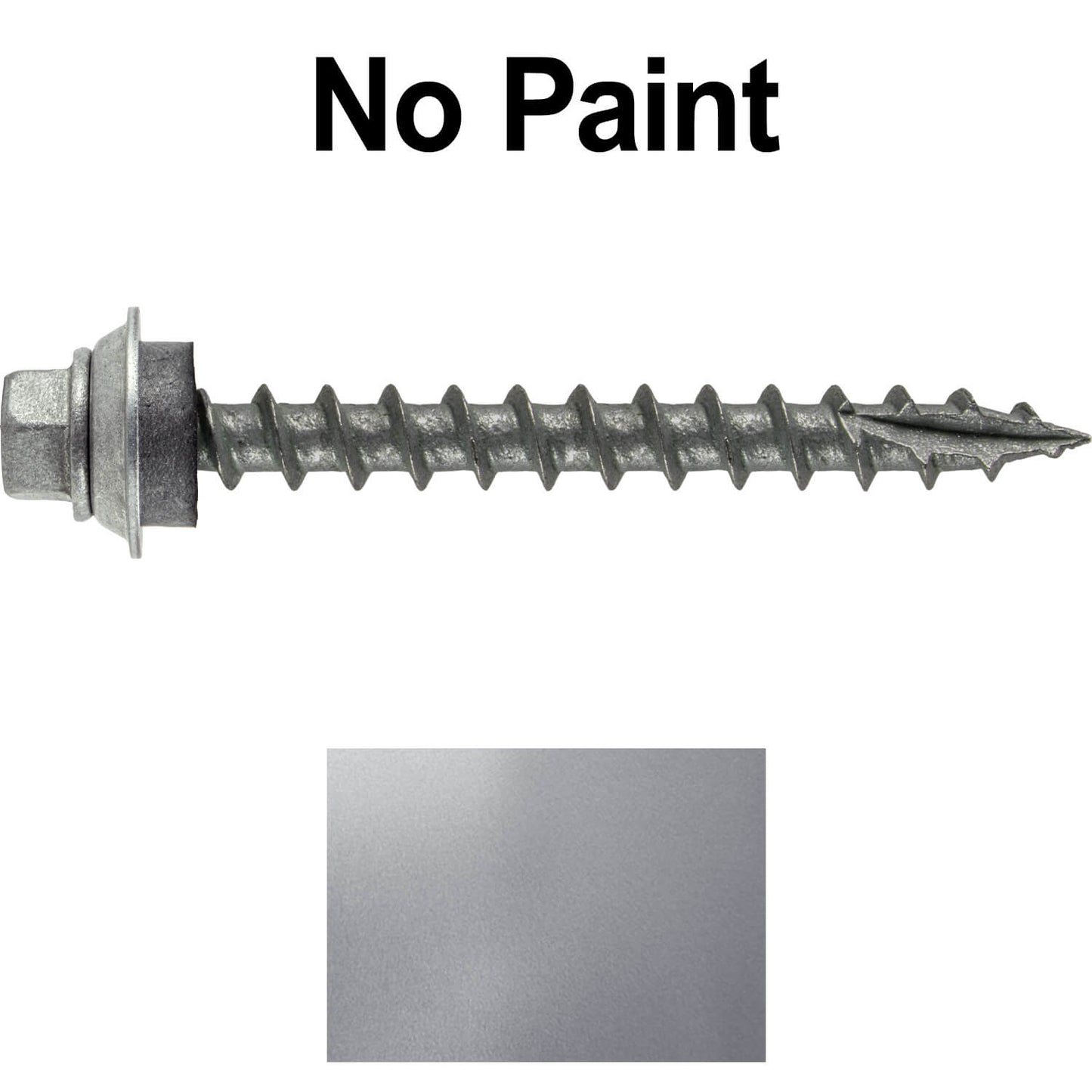 12 X 2" Metal Roofing Screws For OSB and Plywood - Galvanized Metal to Wood Type 17 Tip - 1/4" Hex Head - Assembled EPDM Washer