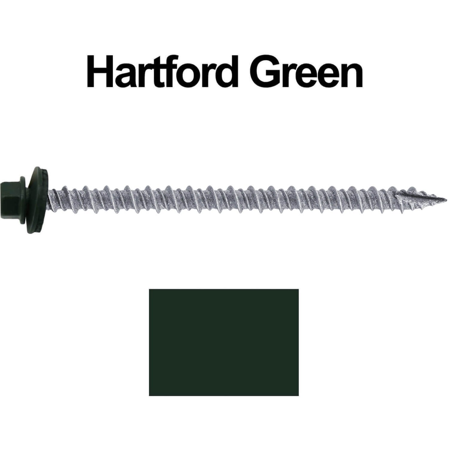 #10 x 3" Metal ROOFING SCREWS - Hex Washer Head - Self starting/self tapping - EPDM washer. Colored head.