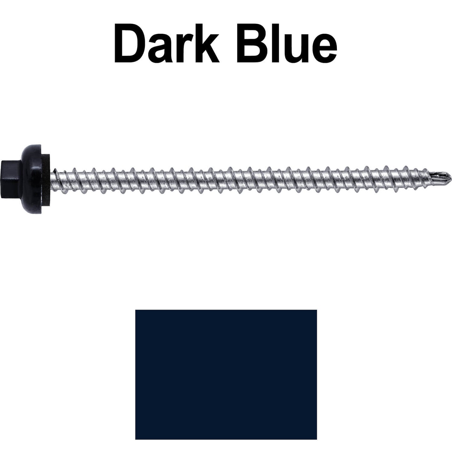 10 X 3" Zinc Aluminum Cap MINI-DRILLER Roofing Screws HI-LO THREAD Zinc Plated Carbon Steel Shank - EPDM Washer - Colored head