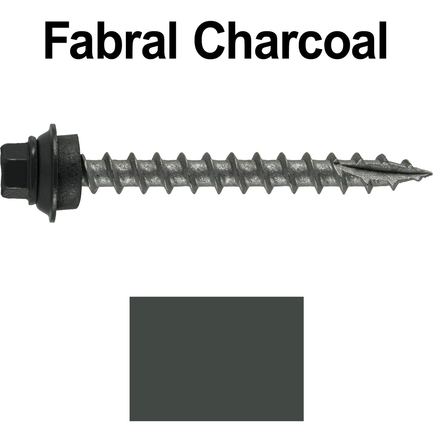 12 X 2" Metal Roofing Screws For OSB and Plywood - Galvanized Metal to Wood Type 17 Tip - 1/4" Hex Head - Assembled EPDM Washer