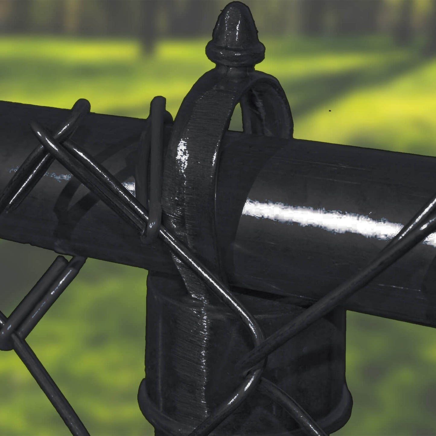 Black Aluminum Chain Link Fence Eye Tops.