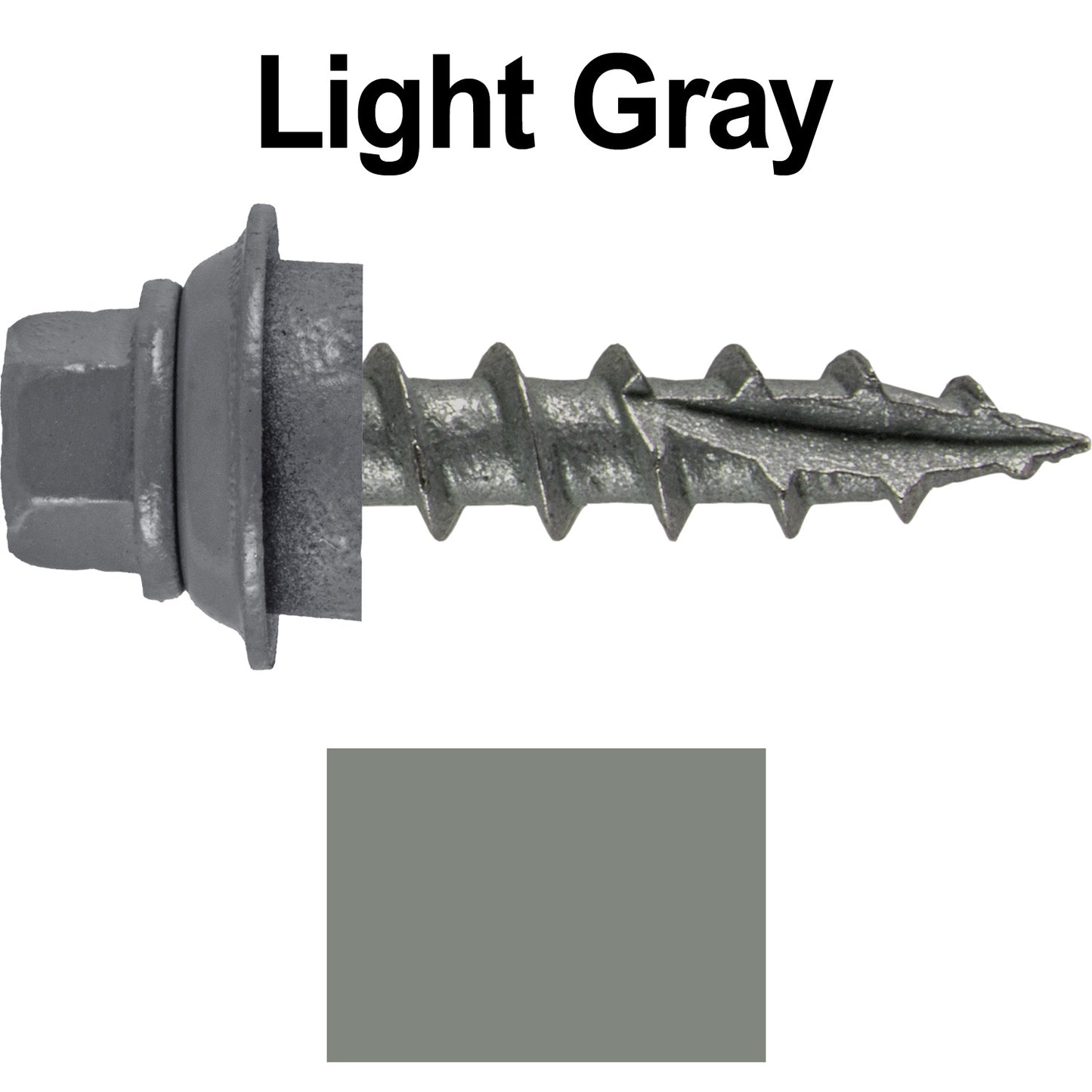 12 X 1" Metal Roofing Screws For OSB and Plywood - Galvanized Metal to Wood Type 17 Tip - 1/4" Hex Head - Assembled EPDM Washer