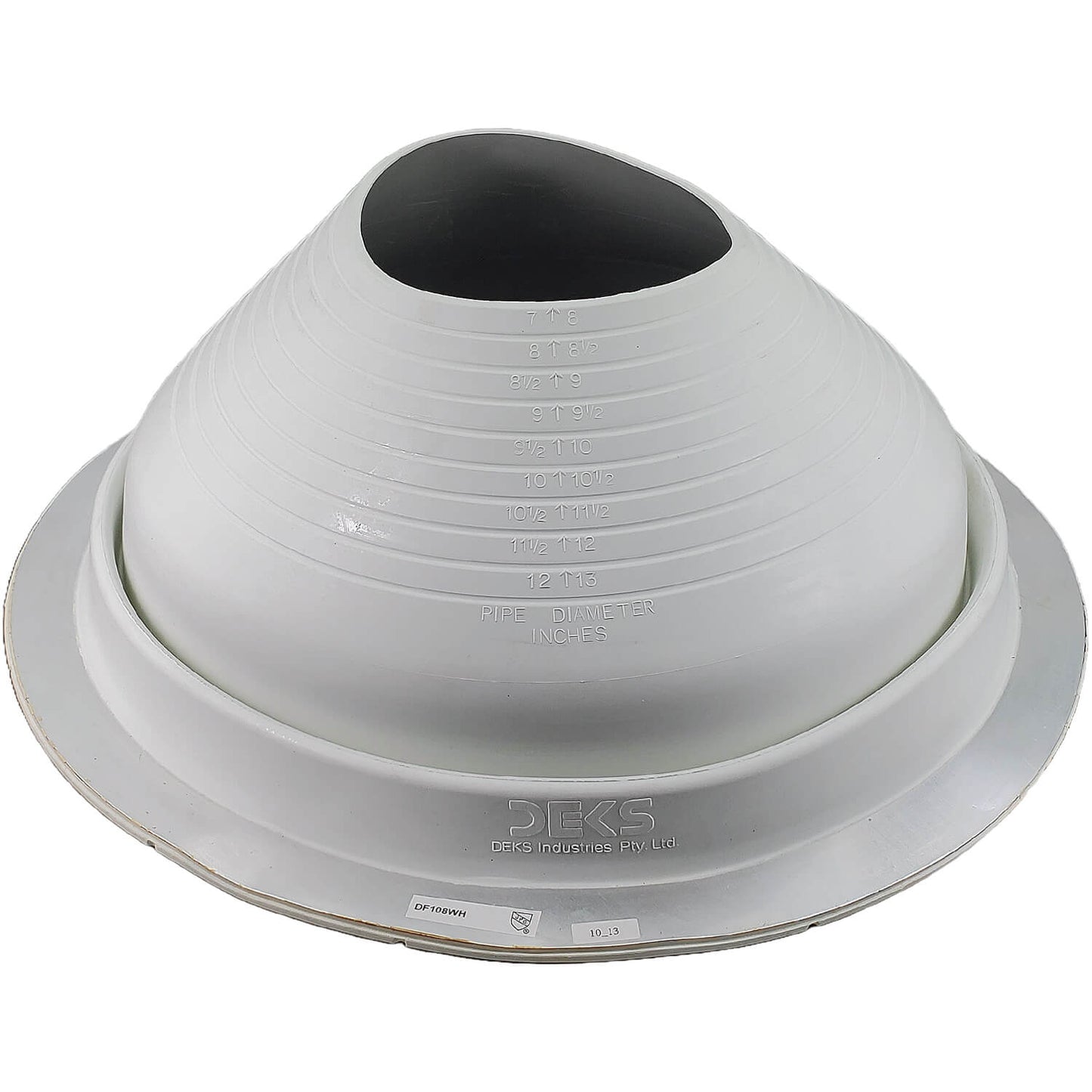 Dektite Round EPDM Pipe Flashings in Multiple Colors and Three Different Sizes. Continuous Service Temperature Ranges of -58F to 239F (EPDM)