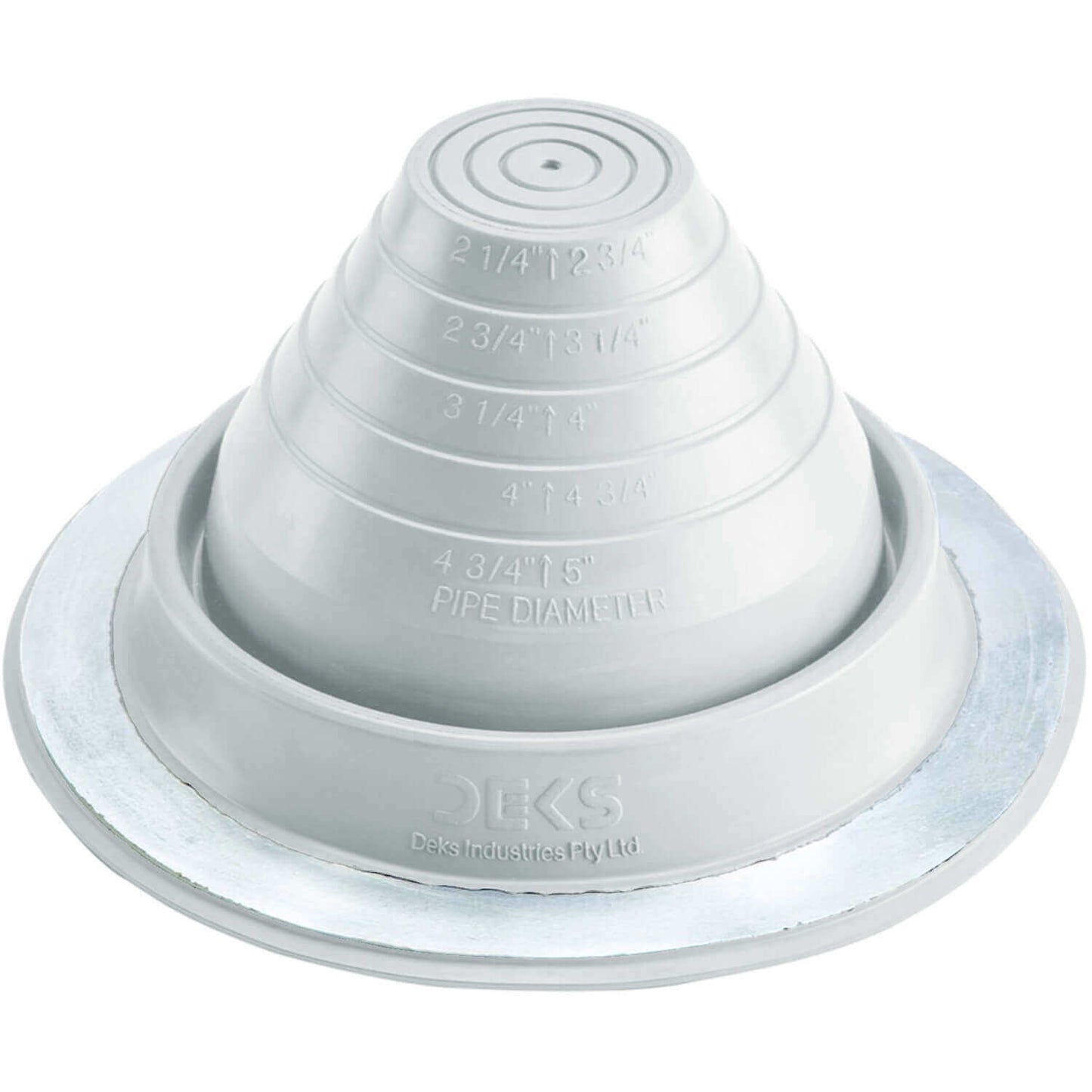 Dektite Round EPDM Pipe Flashings in Multiple Colors and Three Different Sizes. Continuous Service Temperature Ranges of -58F to 239F (EPDM)