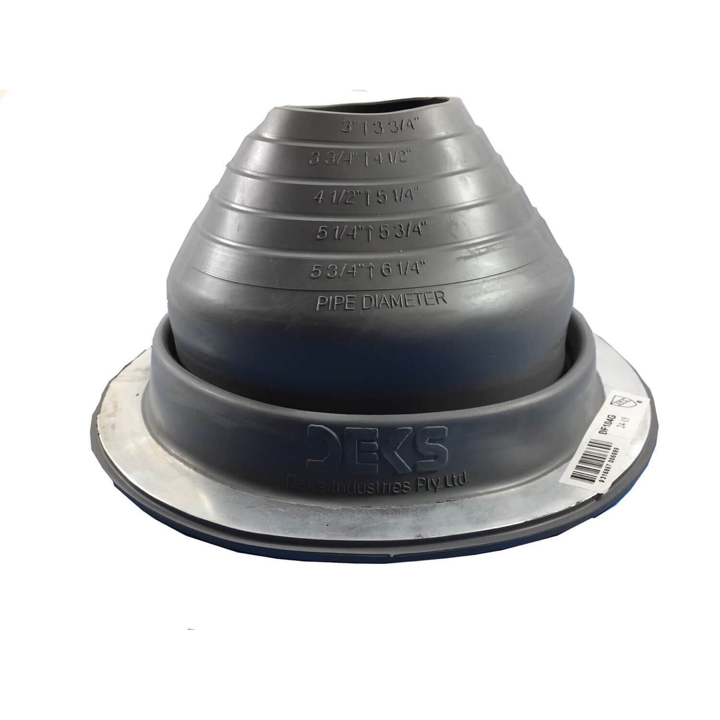 Dektite GRAY EPDM Flexible Round Pipe Flashing - Metal Roof Jack Pipe Boot - Metal Roofing Pipe Flashing