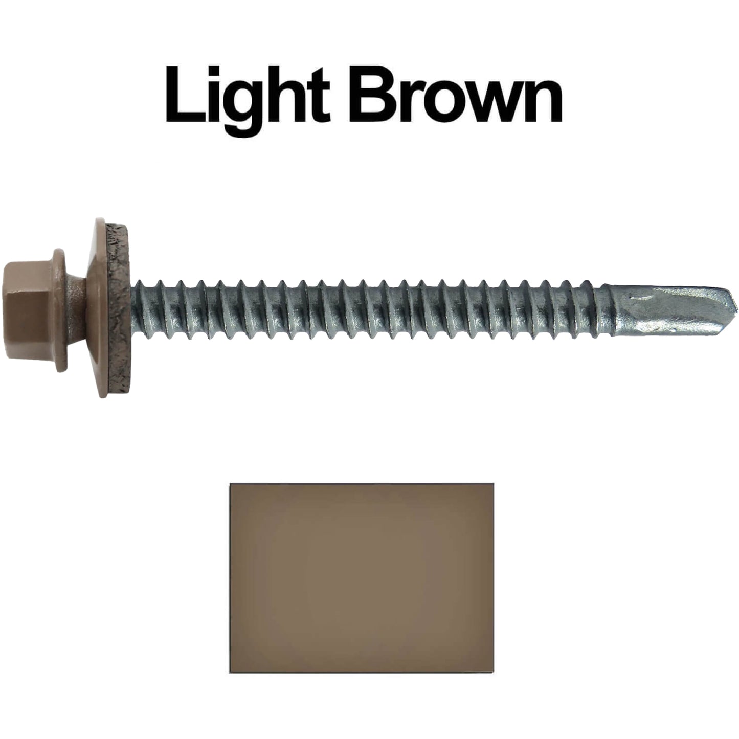 #12 X 3" Metal to Metal Type #3 Roofing Screws - Hex Washer Head - Self starting/self tapping - 5/8" EPDM washer. Colored head.