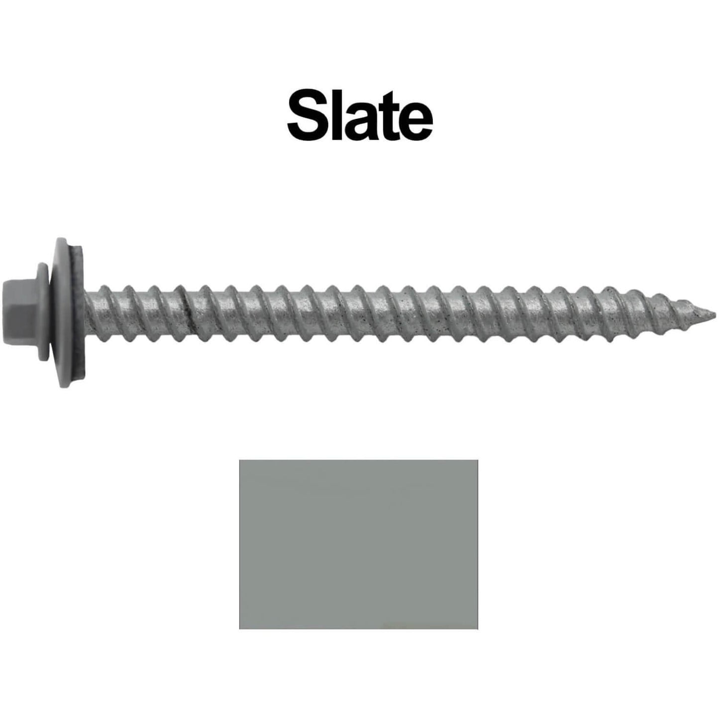 12 x 2-1/2" Metal ROOFING SCREWS - Hex Washer Head - Self starting/self tapping - EPDM washer. Colored head.