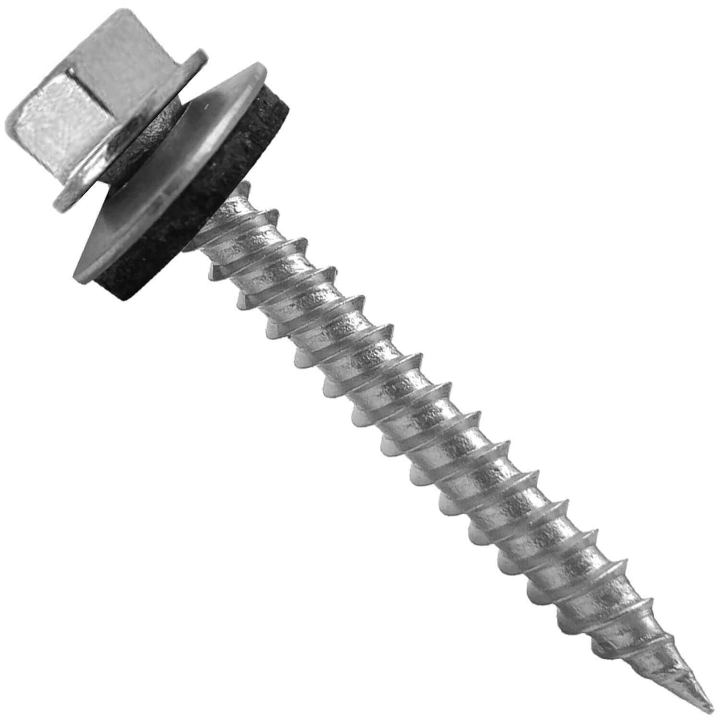 #9 x 1-1/2" Stainless Steel Metal Roofing Screws - Hex Washer Head - Self-Piercing (SP) tip metal to wood siding screws. EPDM washer. Colored head.