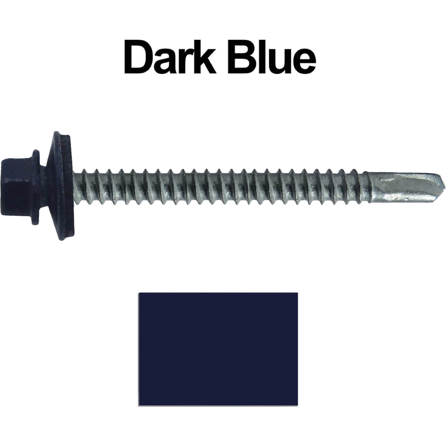 #12 X 3" Metal to Metal Type #3 Roofing Screws - Hex Washer Head - Self starting/self tapping - 5/8" EPDM washer. Colored head.