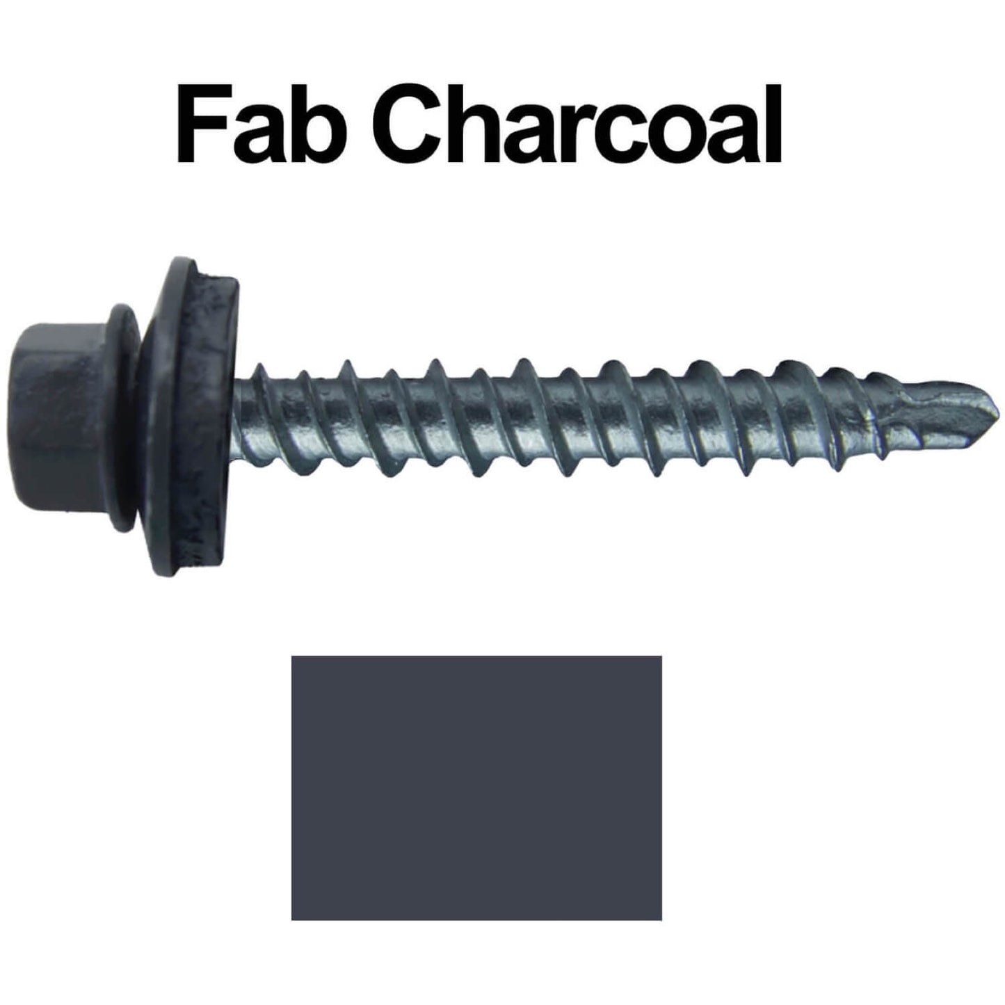 #10 x 1-1/2" Mini Driller Sheet Metal Roofing Screw - Hex Washer Head - Self starting metal to wood siding screws. EPDM washer. Colored head.