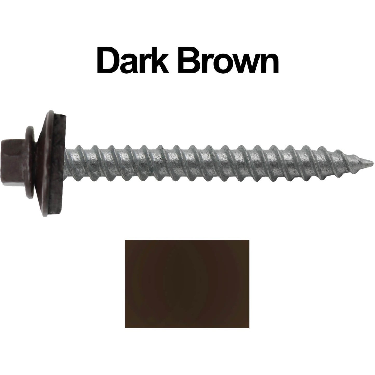 #12 x 2" RE-GRIP METAL ROOFING SCREWS - Hex Washer Head - Self starting/self tapping - EPDM washer. Colored head.