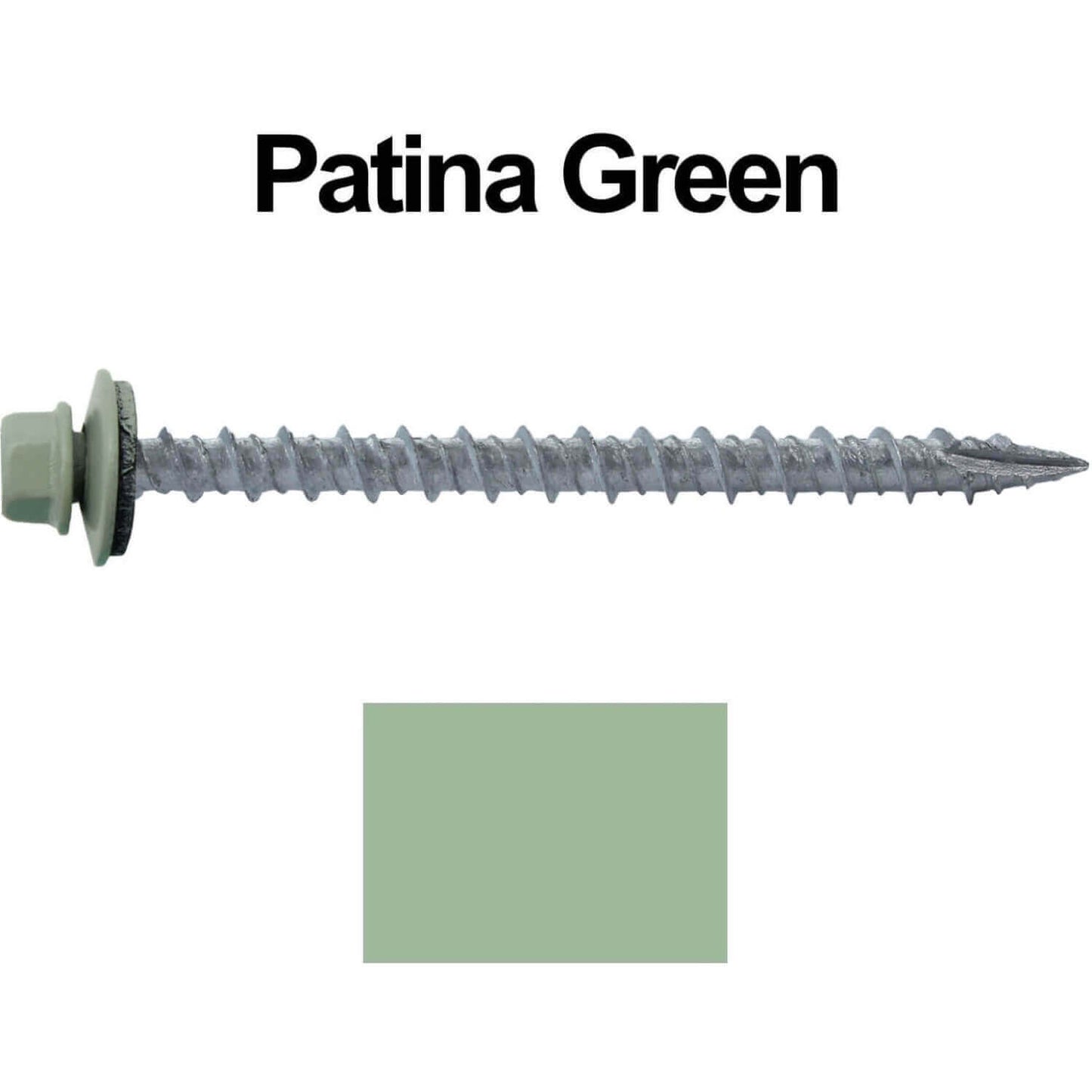 #10 x 2-1/2" Metal ROOFING SCREWS - Hex Washer Head - Self starting/self tapping - EPDM washer. Colored head.
