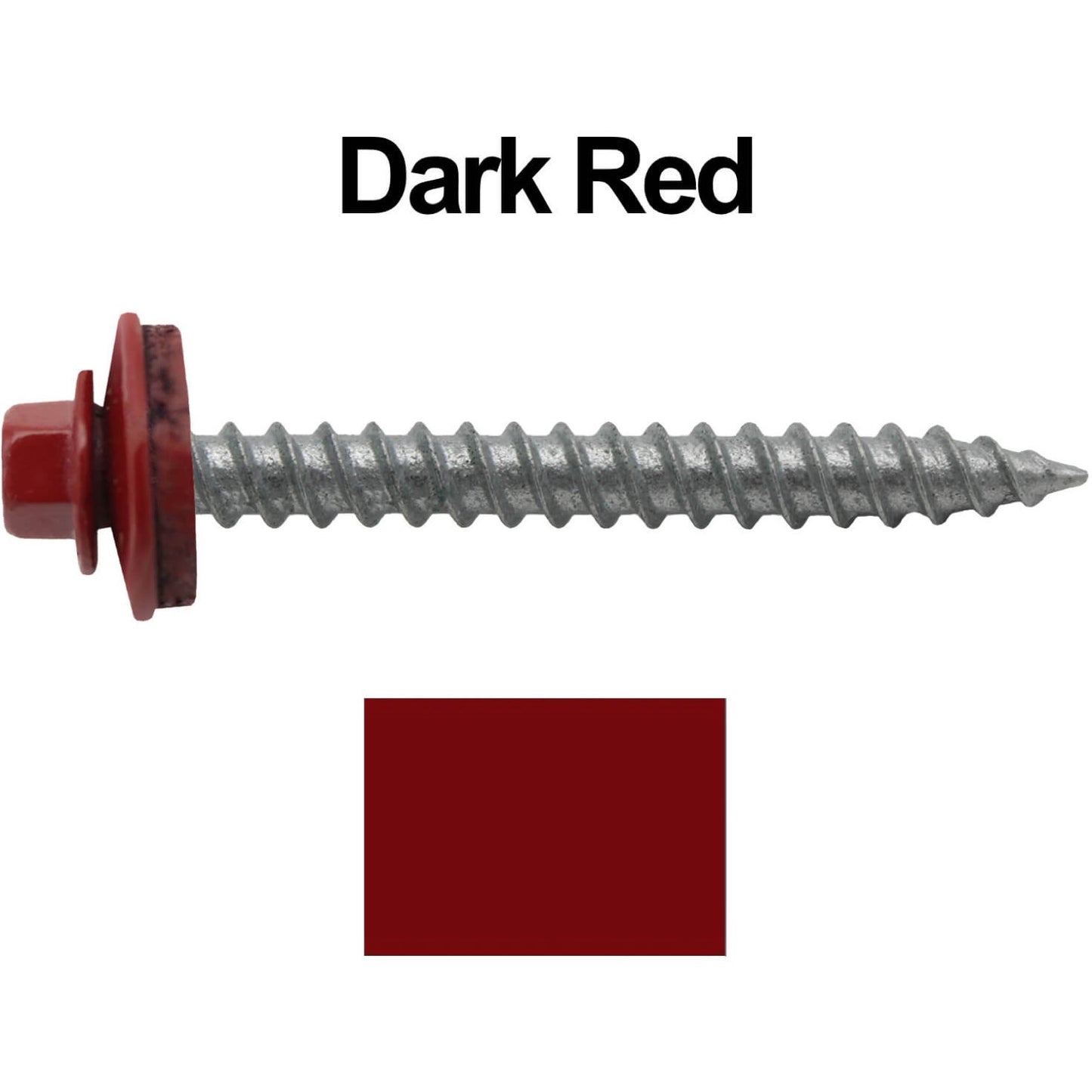 #12 x 2" RE-GRIP METAL ROOFING SCREWS - Hex Washer Head - Self starting/self tapping - EPDM washer. Colored head.