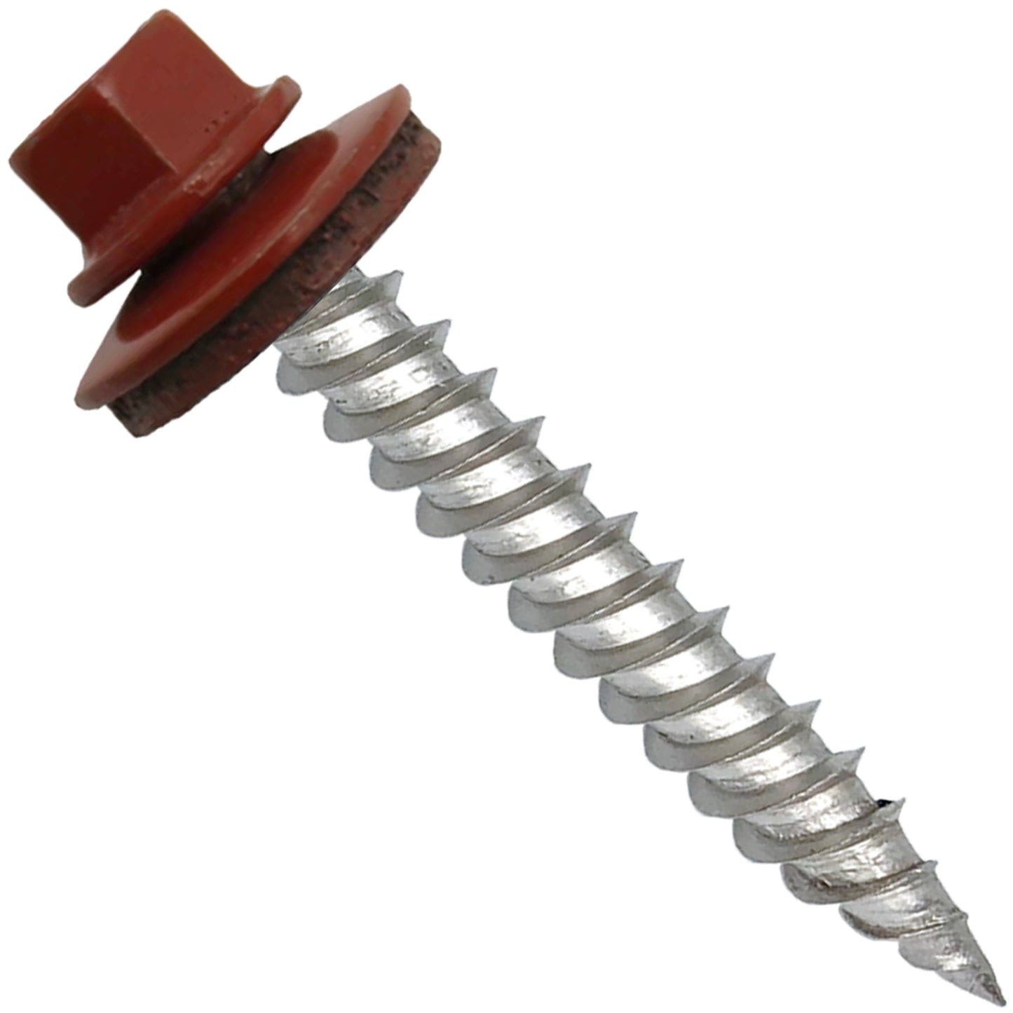 12 x 1-1/2" Stainless Steel Metal Roofing Screw - Hex Washer Head - Self starting/self tapping - EPDM washer. Colored head.