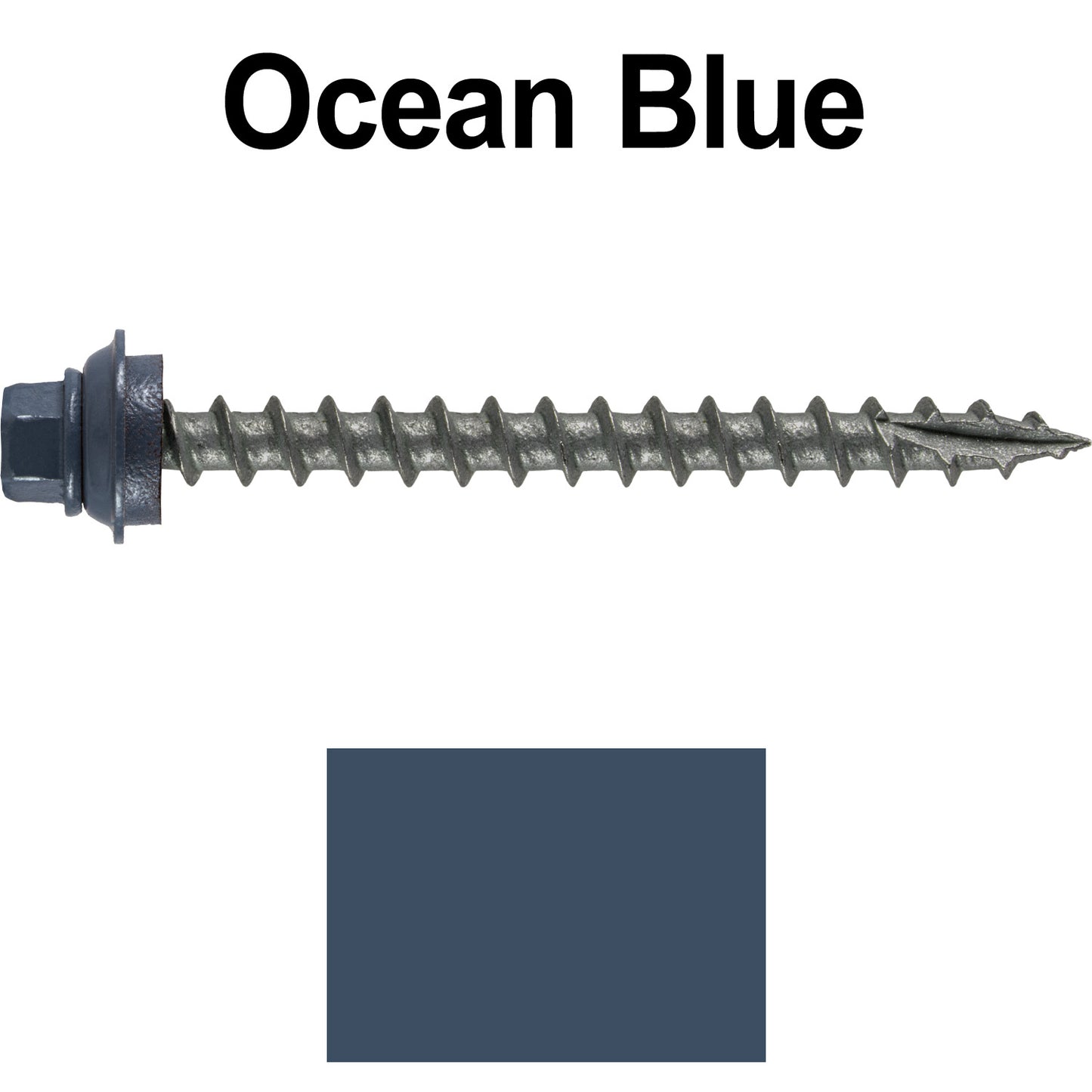 12 X 2-1/2" Metal Roofing Screws For OSB and Plywood - Galvanized Metal to Wood Type 17 Tip - 1/4" Hex Head - Assembled EPDM Washer