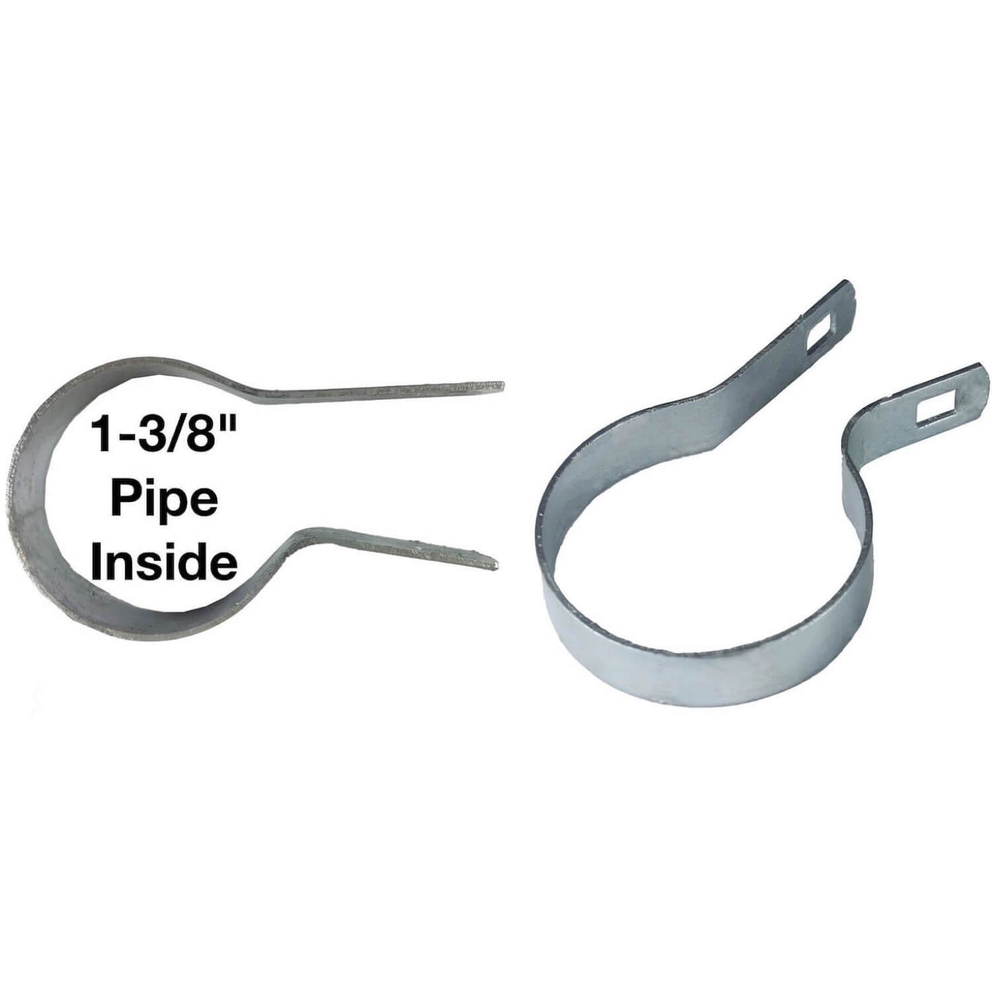 Tension Band for Chain Link Fence - Manufactured from Galvanized Steel to Prevent Rust. Tension Bands Wrap Around the Pipe on the Fence and Attach to a Tension Bar Holding the Chain Link Mesh