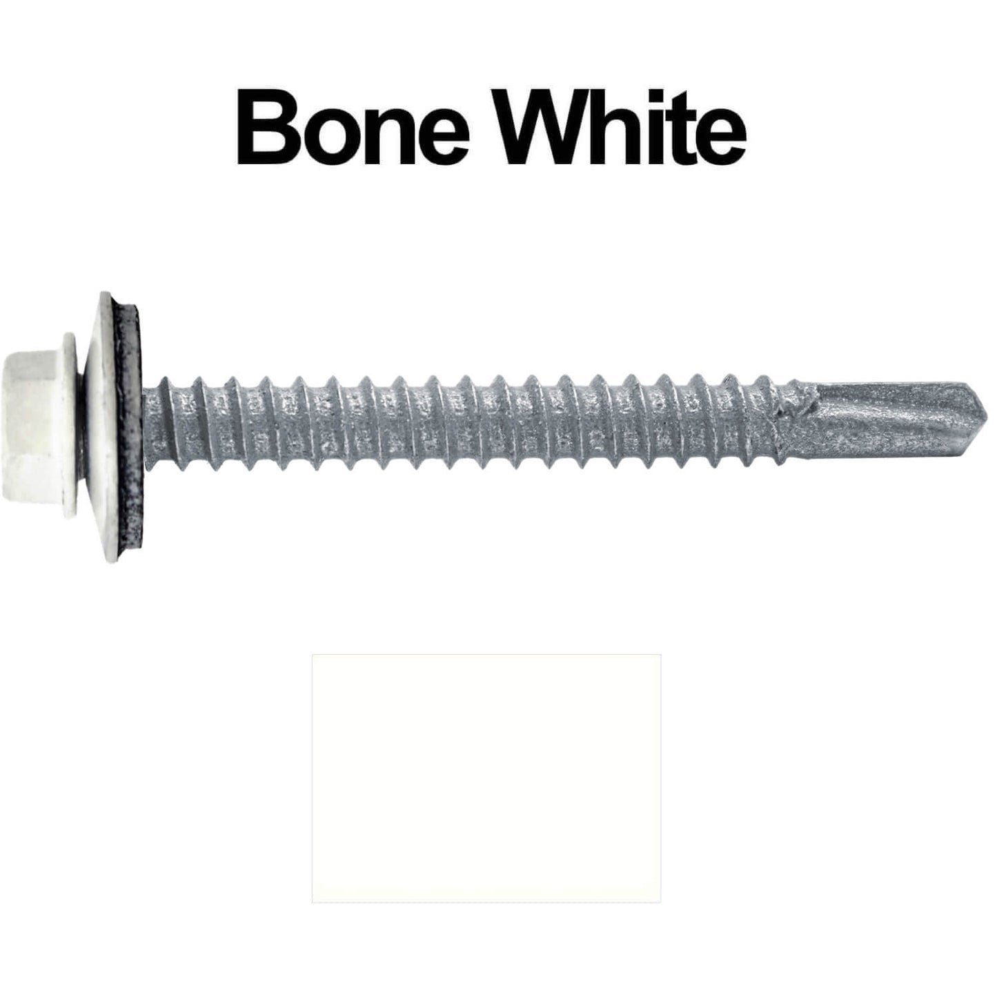 #12 x 2" Metal to Metal Type #3 Metal Roofing Screws - Hex Head Drill Point - 9/16" EPDM Washer.