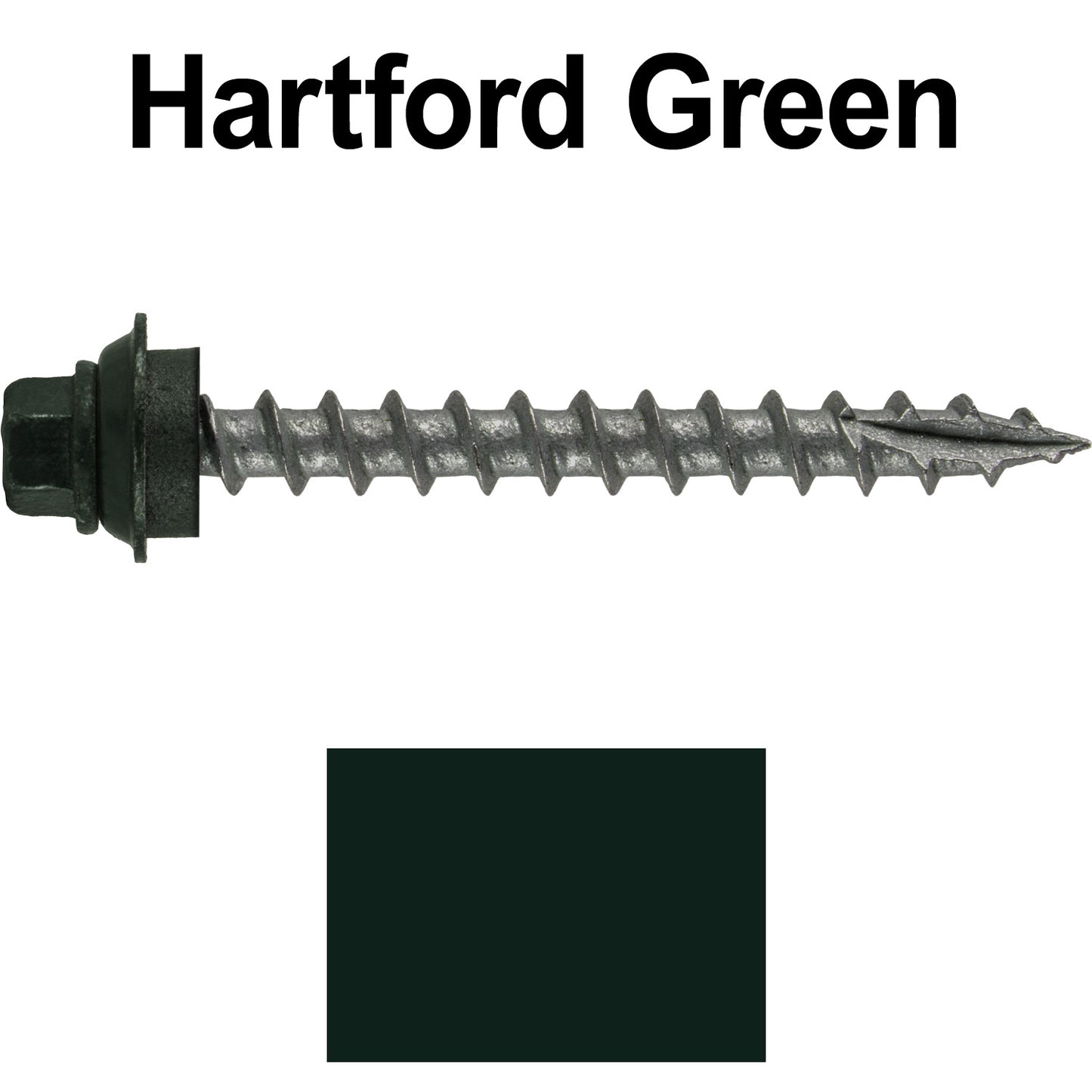 12 X 2" Metal Roofing Screws For OSB and Plywood - Galvanized Metal to Wood Type 17 Tip - 1/4" Hex Head - Assembled EPDM Washer