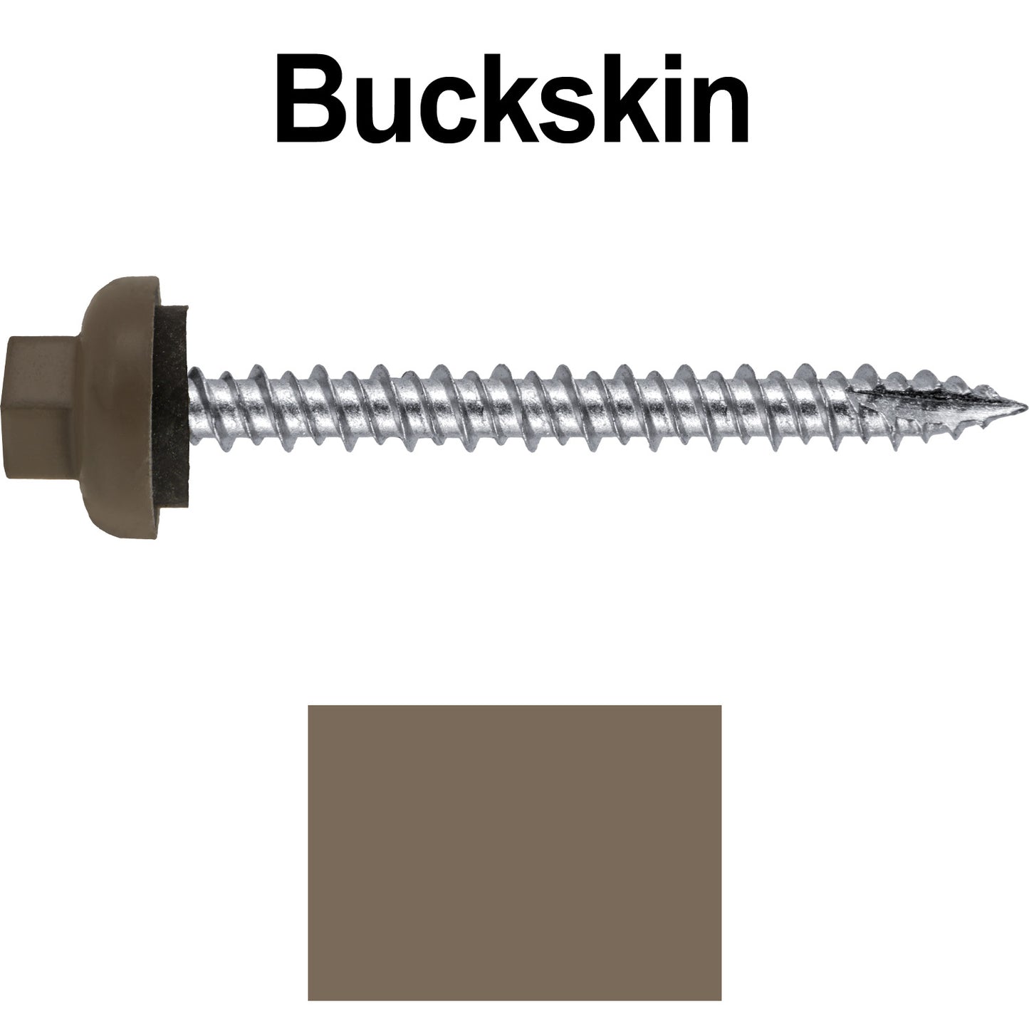 10 X 2“ HI-LO Zinc Aluminum Cap Metal Roofing Screws - Hex Washer Head - Self starting/self tapping - EPDM washer. Colored head.