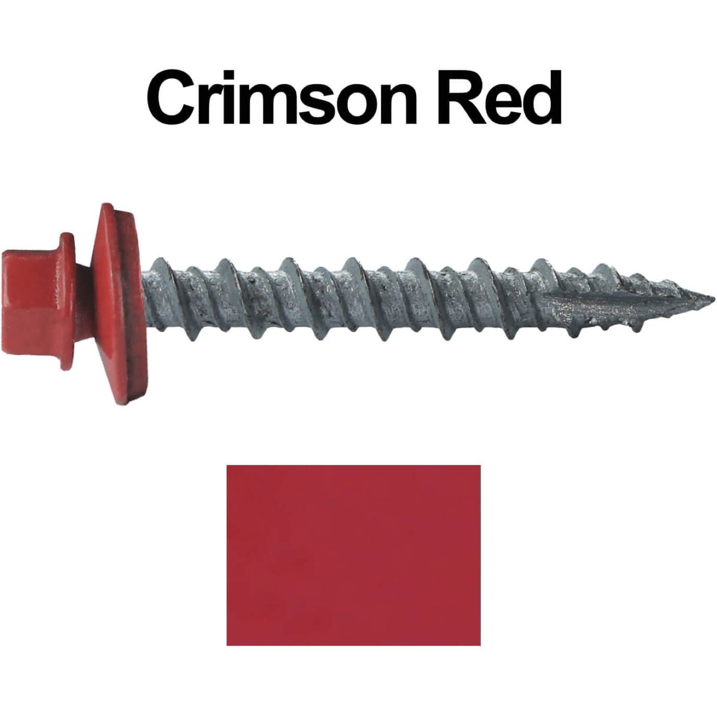 #10 x 1-1/2" Metal ROOFING SCREWS - Hex Washer Head - Self starting/self tapping - EPDM washer. Colored head.