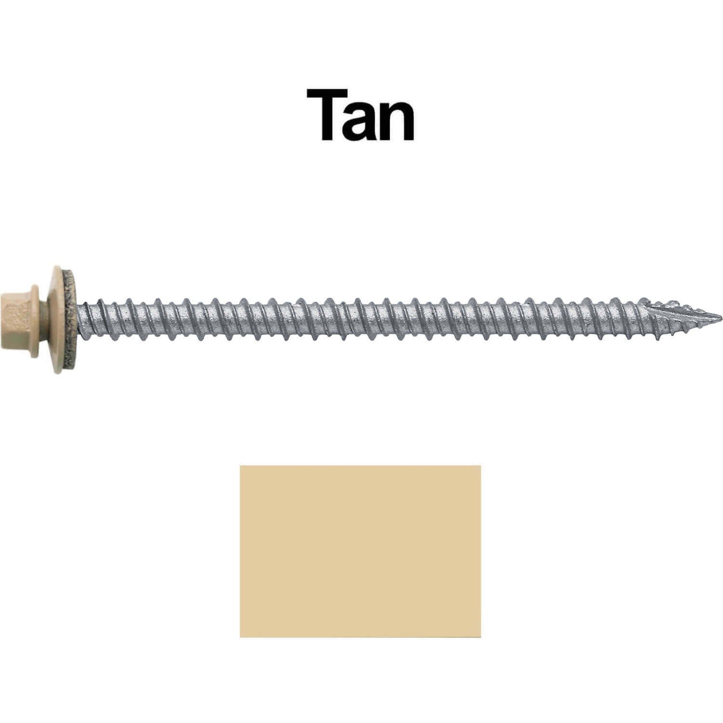 #10 x 3" Metal ROOFING SCREWS - Hex Washer Head - Self starting/self tapping - EPDM washer. Colored head.
