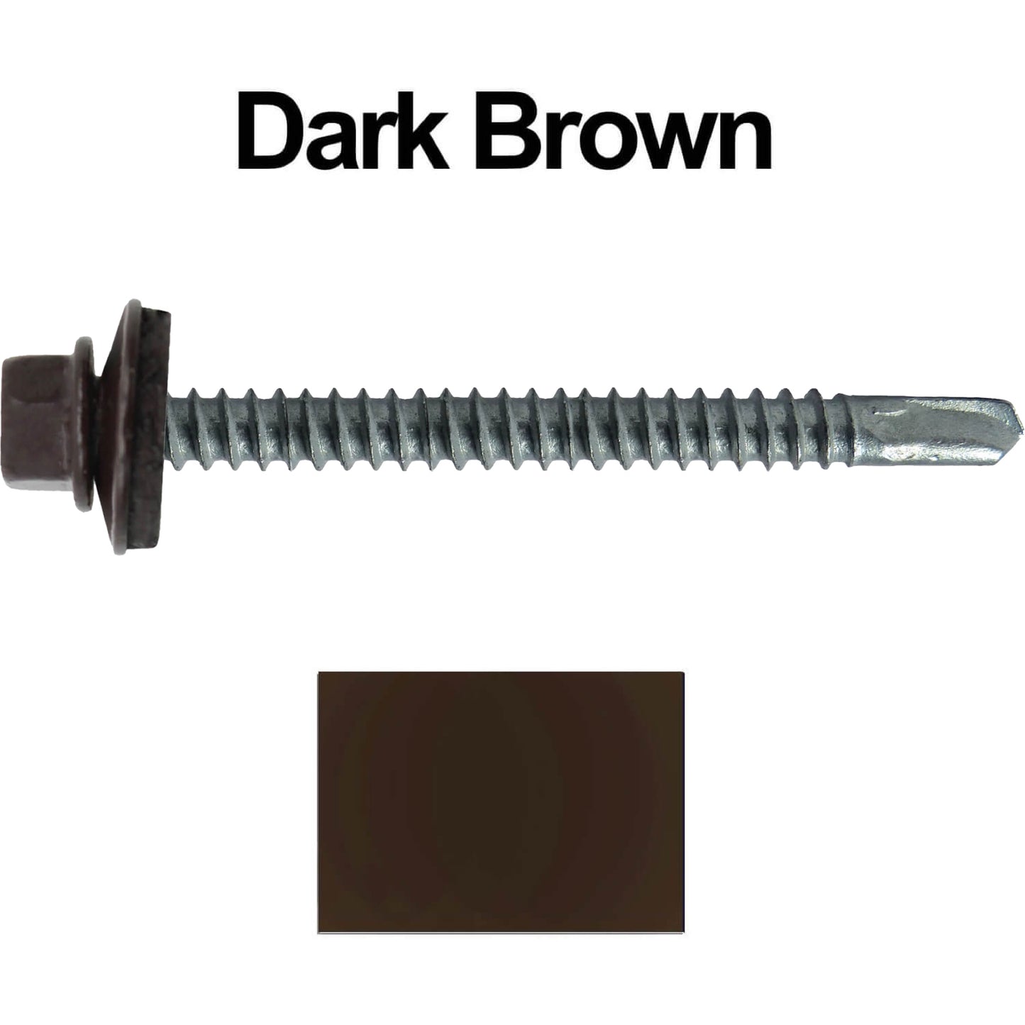 #12 X 3" Metal to Metal Type #3 Roofing Screws - Hex Washer Head - Self starting/self tapping - 5/8" EPDM washer. Colored head.